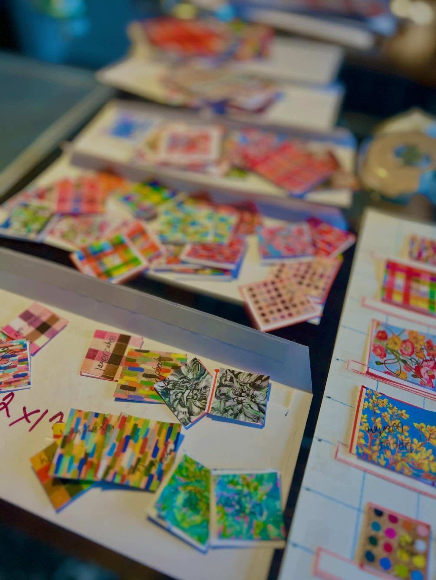 Jigsaw puzzlers you would love this!  Scaled images done on paper of all my inventory, selected paintings are stuck on a scaled booth design for @theartistproject.  It&rsquo;s a mix and match extravaganza.  I wish I worked in a consistent size but th