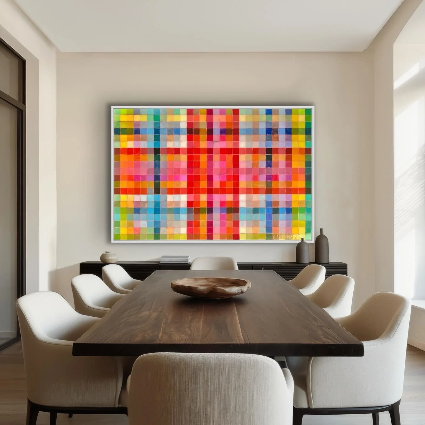 Colours blast!  I called this painting &ldquo;Mixed Tape&rdquo;, it feels a bit nostalgic and playful.  I remember receiving a few mixed tapes in my youth from friends and trying to record a few of my own off the radio. These coveted tapes were fille