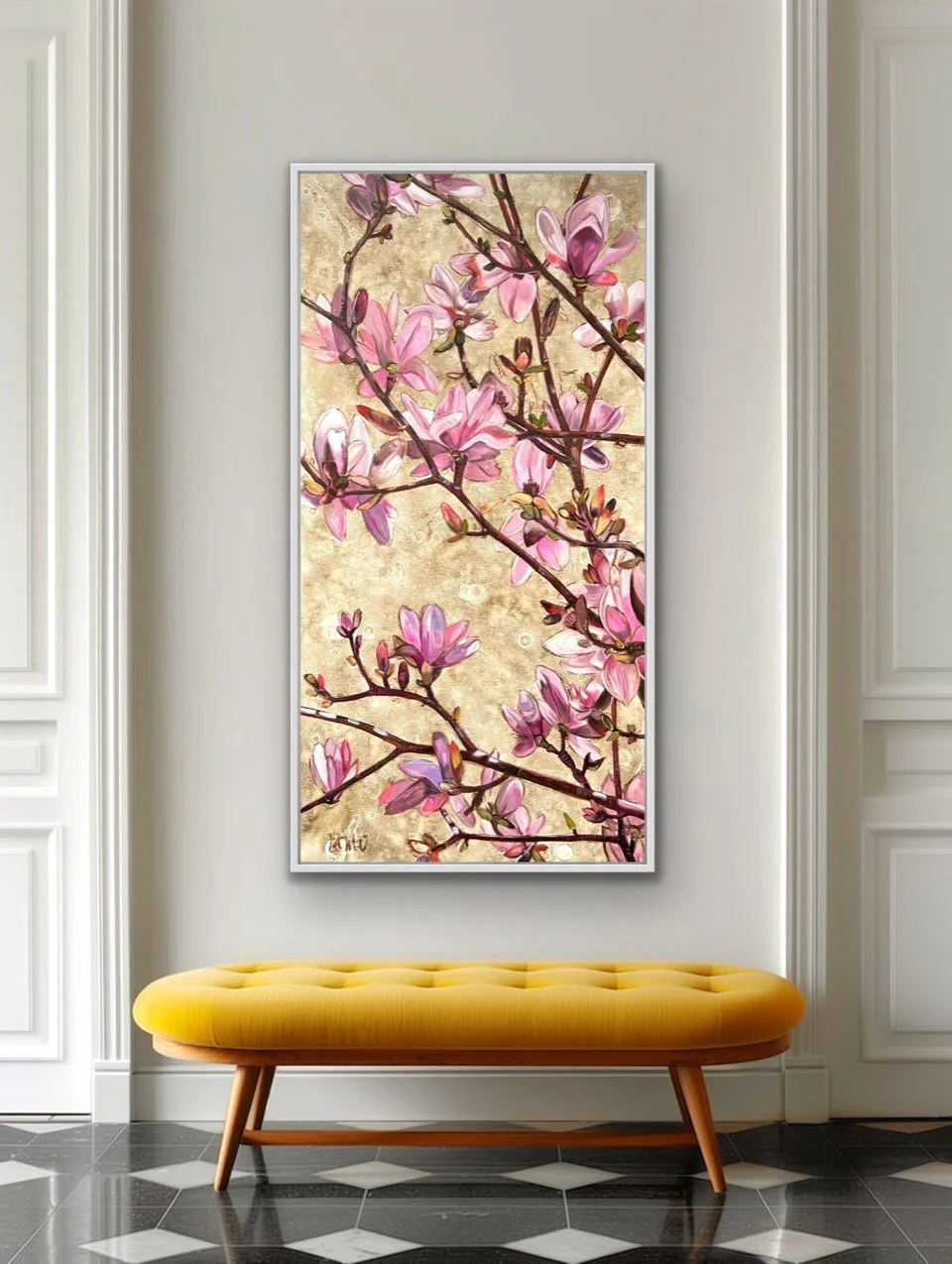 Spring has officially sprung, It&rsquo;s magnolia time! One Thing Leads To Another, 30 X 60, oil on canvas. Savoring the gorgeous trees in bloomi around my neighborhood this week! #magnolia #spring #marymclornvalle #originalart #torontoartists
