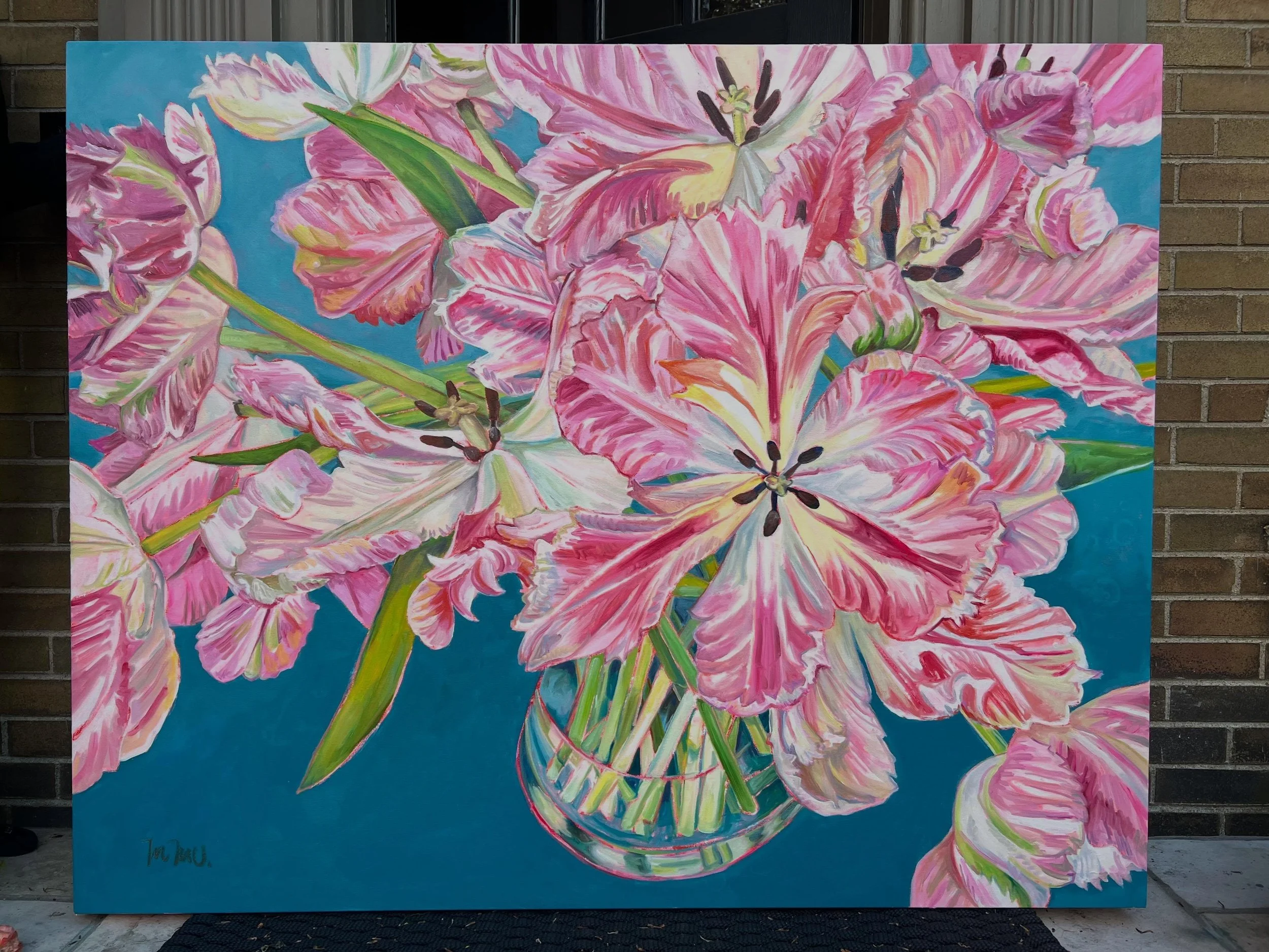 Finish line in sight, I sent this edit to my lovely client to get feedback and a sign off.  Commissions are collaborative &hellip; getting the size, subject matter and a starting colour palette from my client is the beginning.  Discussions continue w