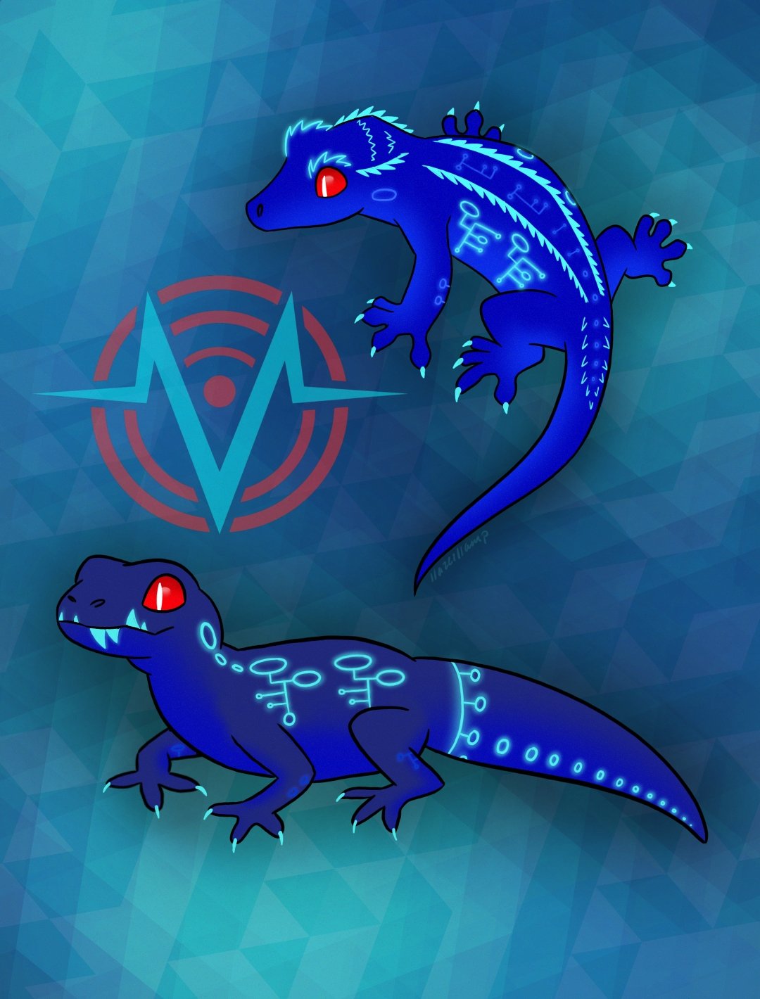 "VoxTek" logo provided through "Hazbin Hotel". 
Created December 2025 in Ibis Paint.