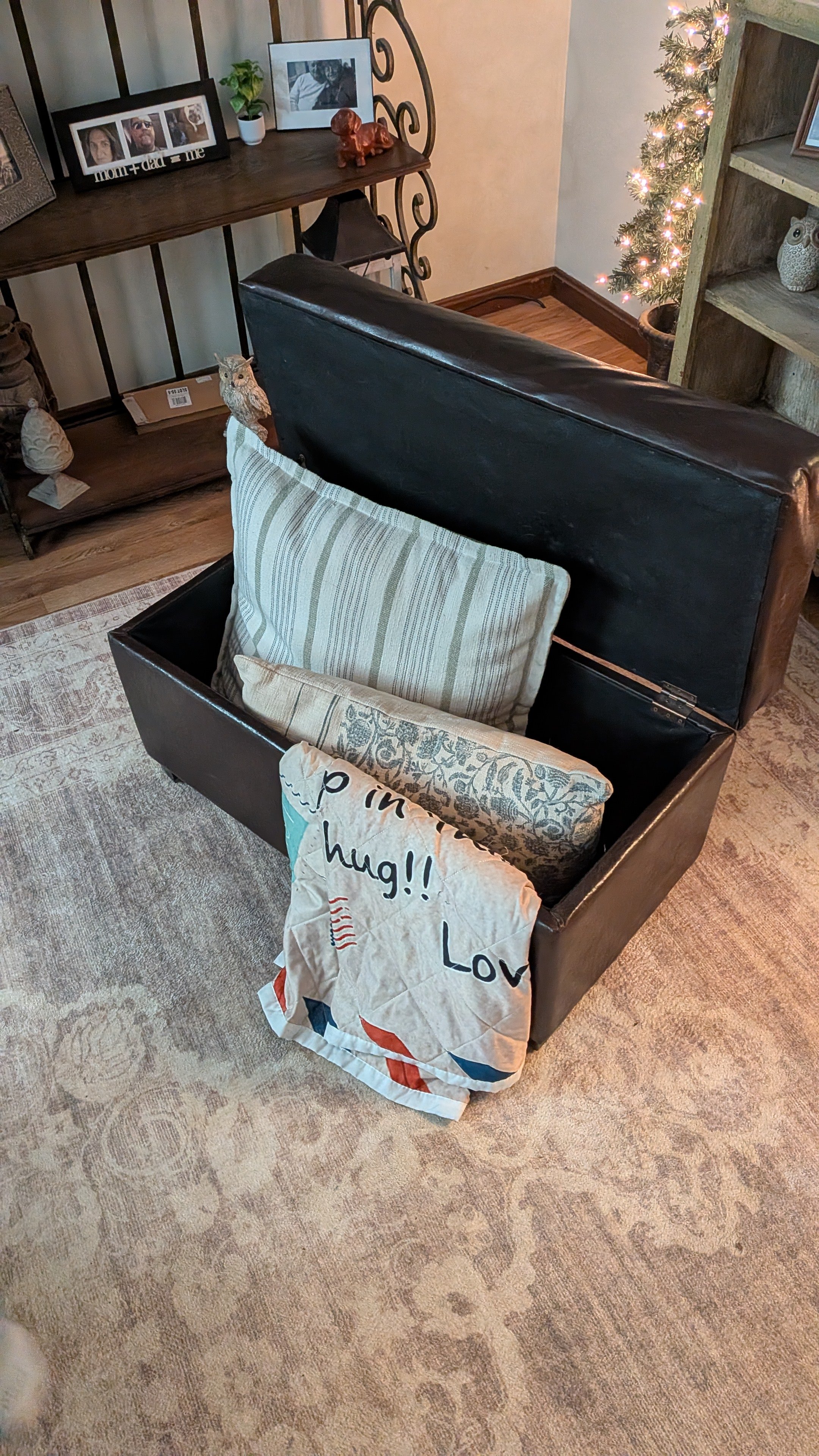 Faux Leather Storage Ottoman Bench with Soft-Close Padded Lid (32")