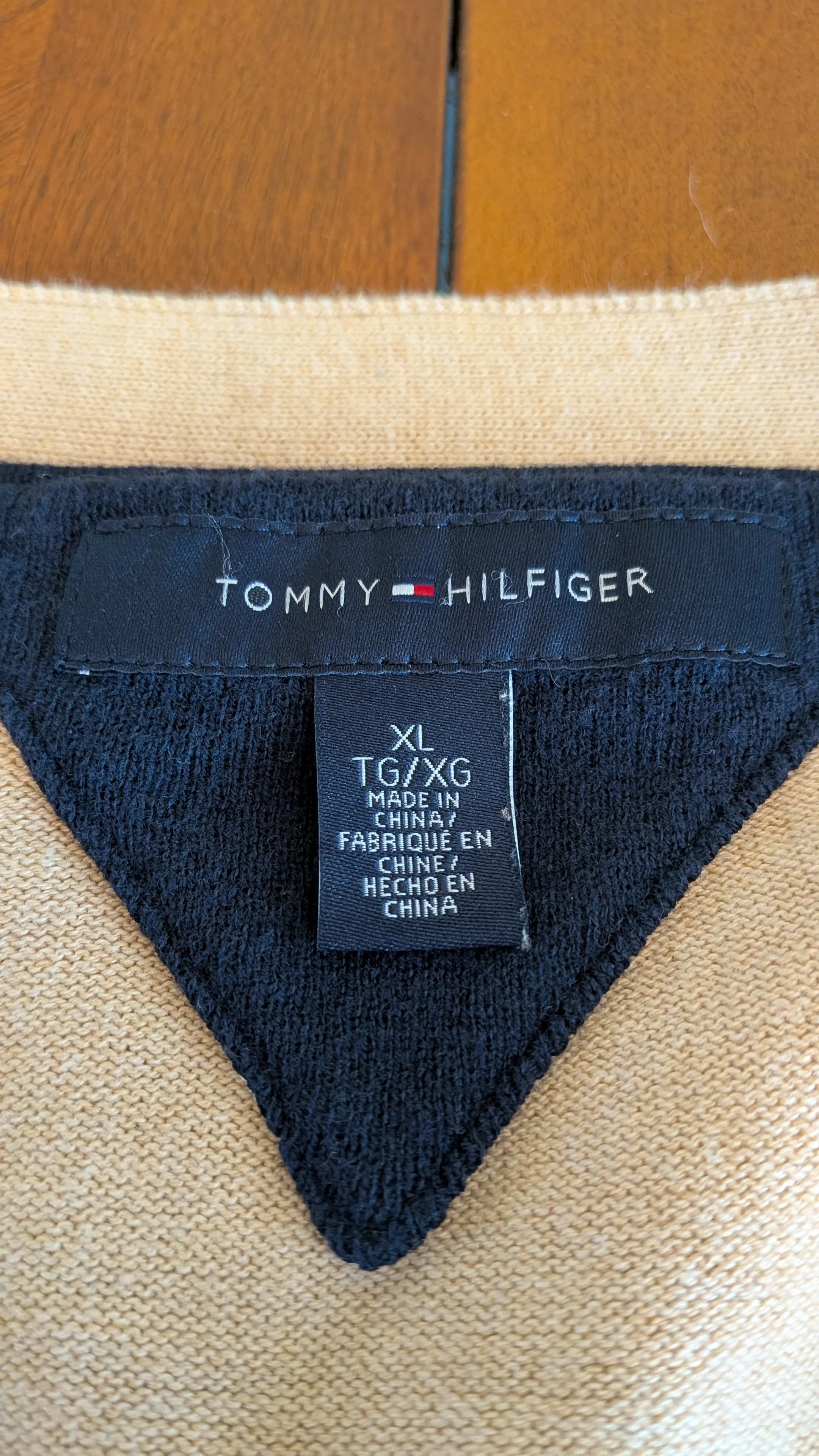 Tommy Hilfiger Men's Beige Button-Front Cardigan Sweater - XL - Elbow Patches