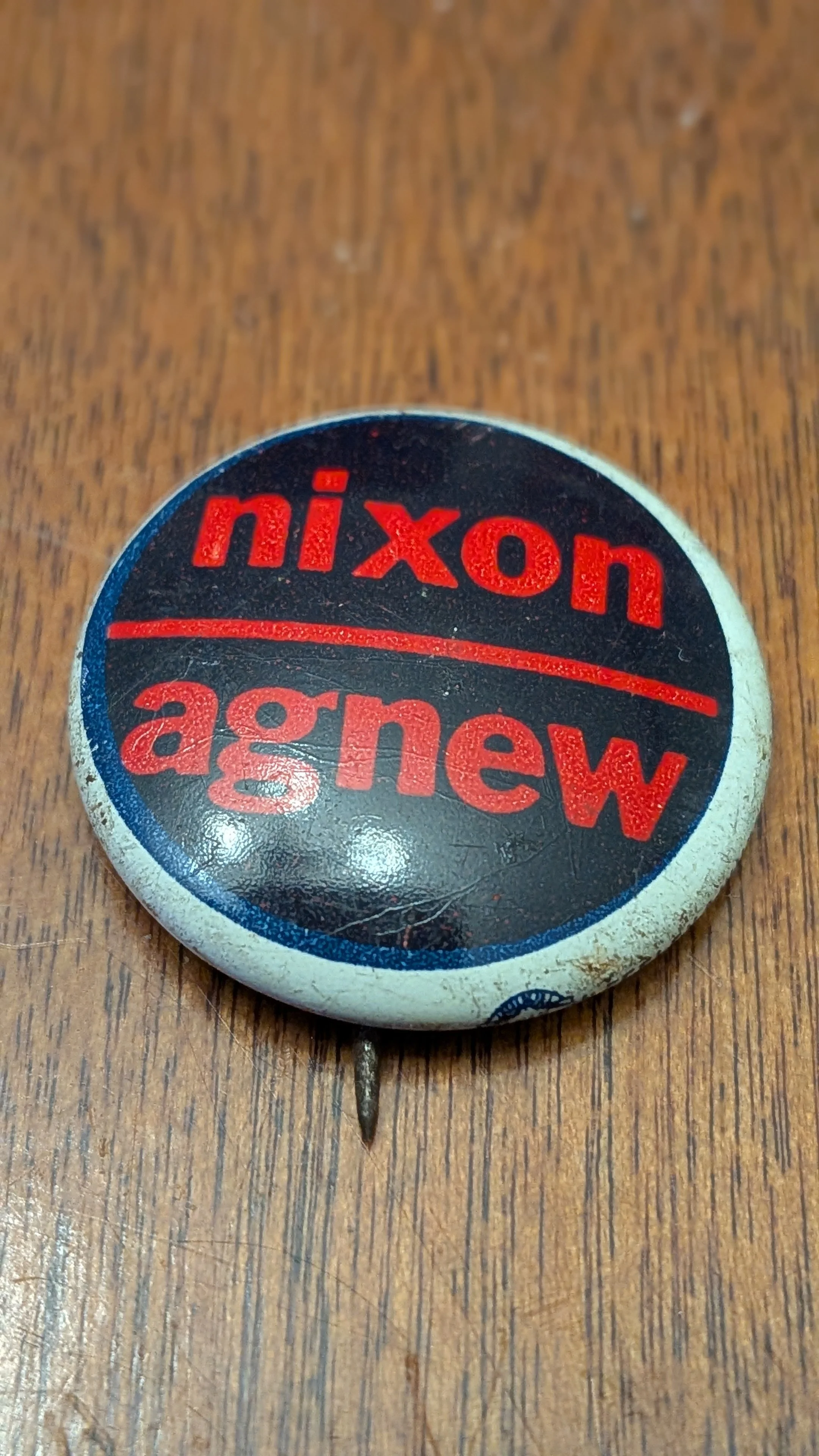 Vintage Nixon-Agnew Campaign Pinback Button - 1968 / Early 1970's Political Memorabilia