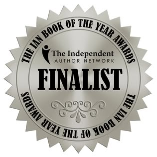 Badge with a silver and black design that reads 'FINALIST' in large bold letters, surrounded by the words 'The Ian Book of the Year Awards' and 'The Independent'.
