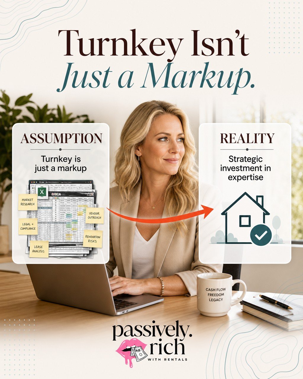 "Turnkey is overpriced. I'll do it myself and pocket the difference." 🏠

We hear it weekly from W-2 pros earning $200K+. Then we ask: what's your hourly rate, and how many hours will "doing it yourself" actually cost?

&rarr; 60+