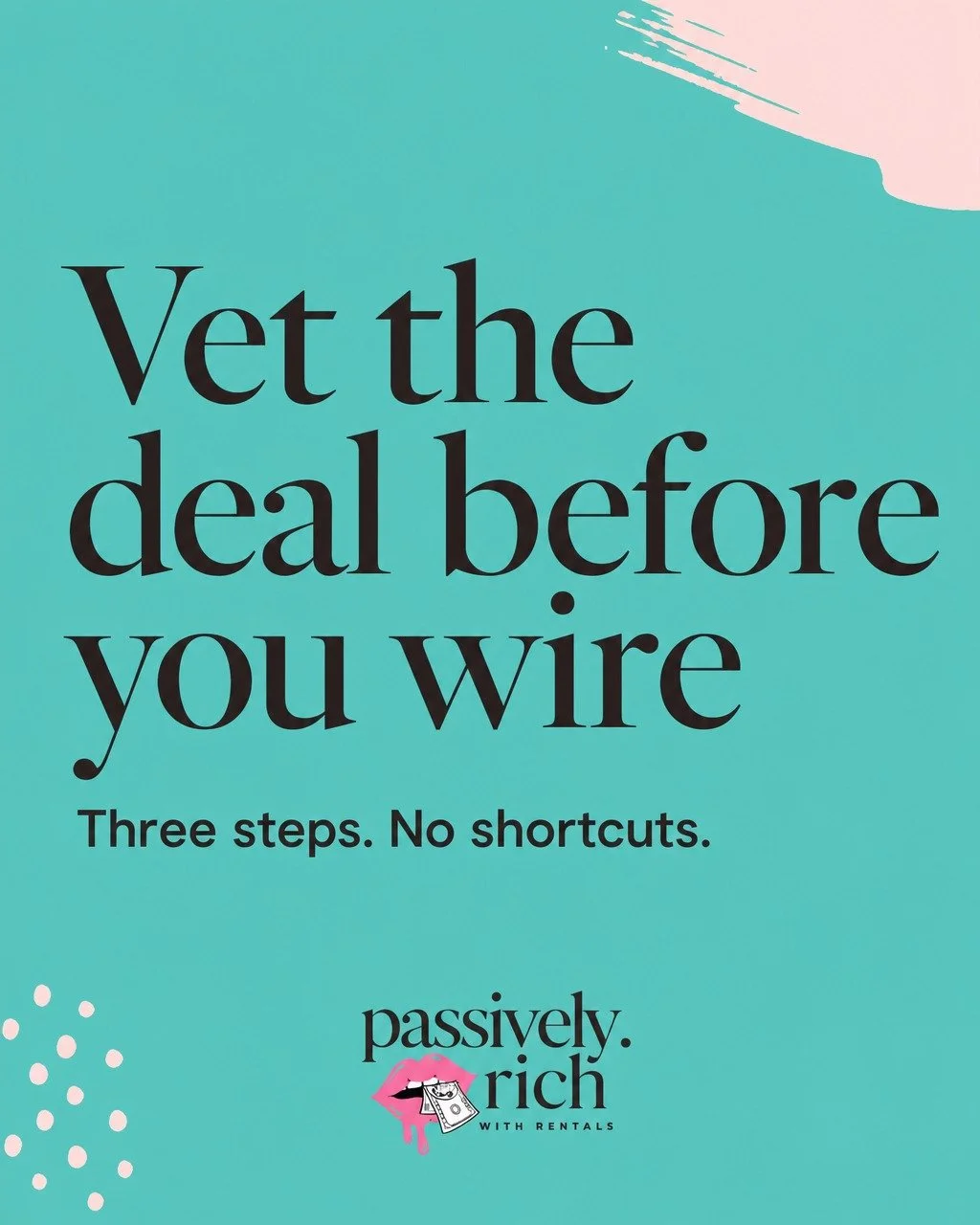 Most turnkey buyers vet the property first. That is exactly backwards.

Market quality and operator quality decide whether your money compounds or quietly bleeds. Fresh paint fixes neither.

Our three-step sequence before a dollar gets wired:

🔍 Dia