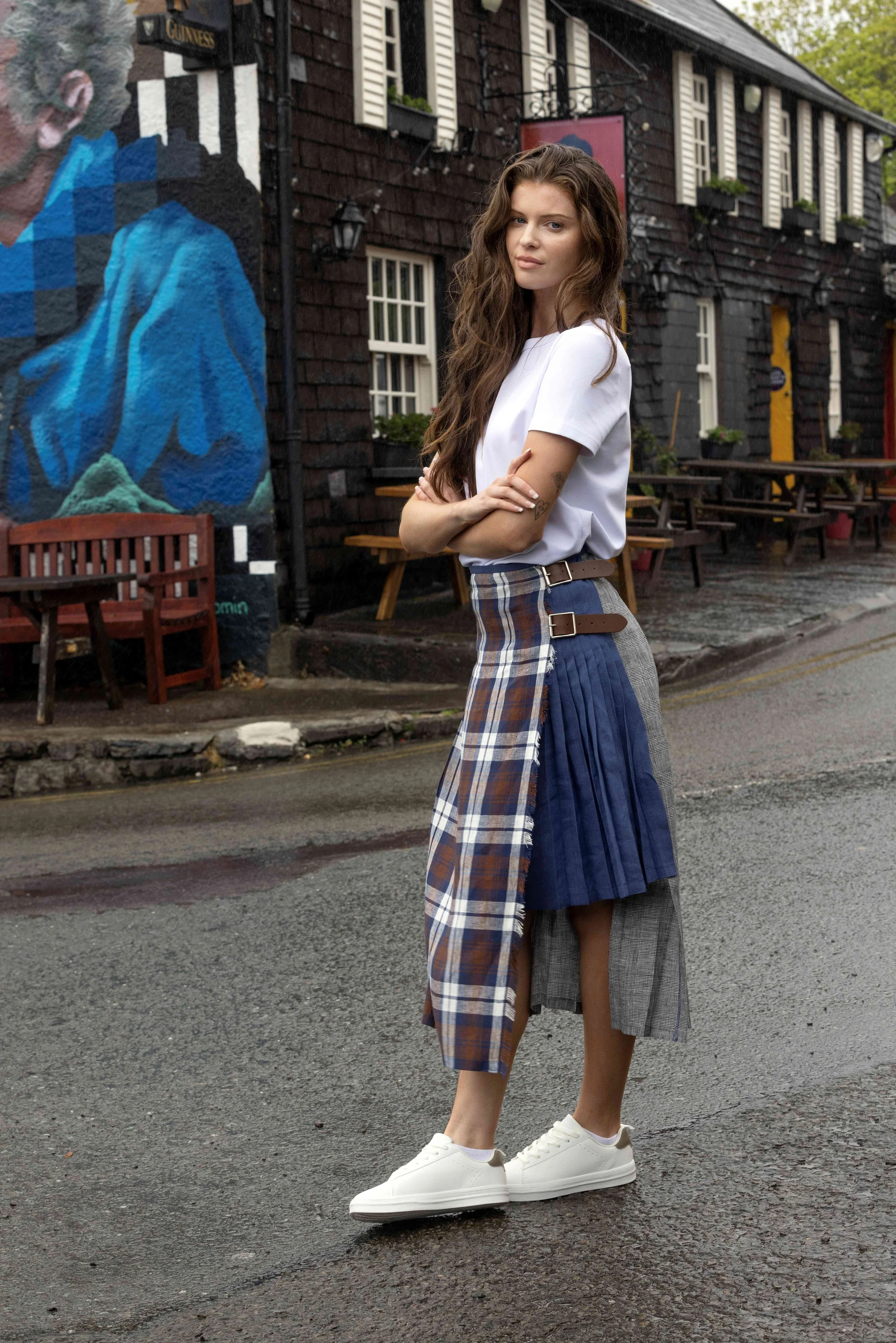 Varied Pleated Patchwork Kilt