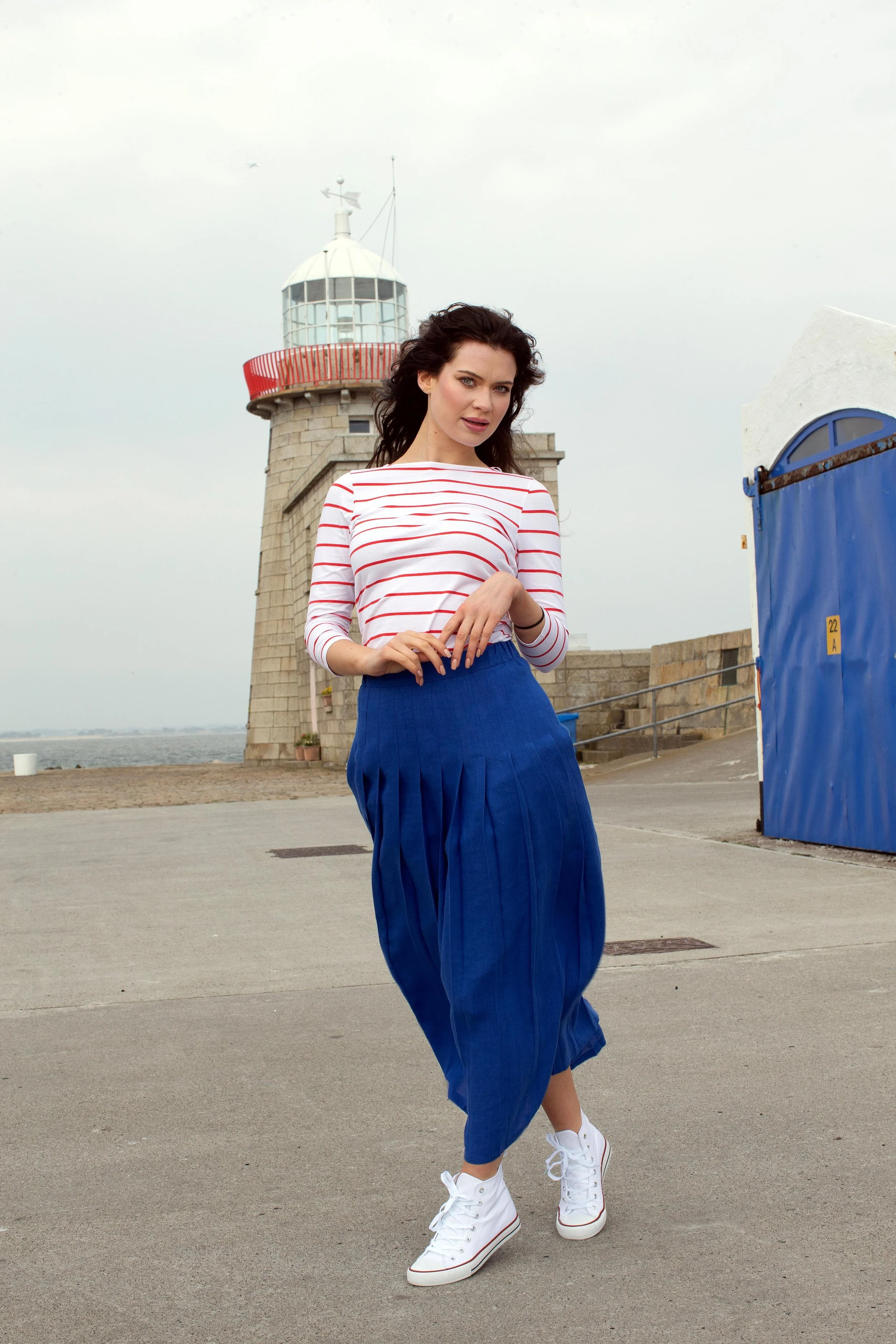 Tie String Pleated Long Skirt