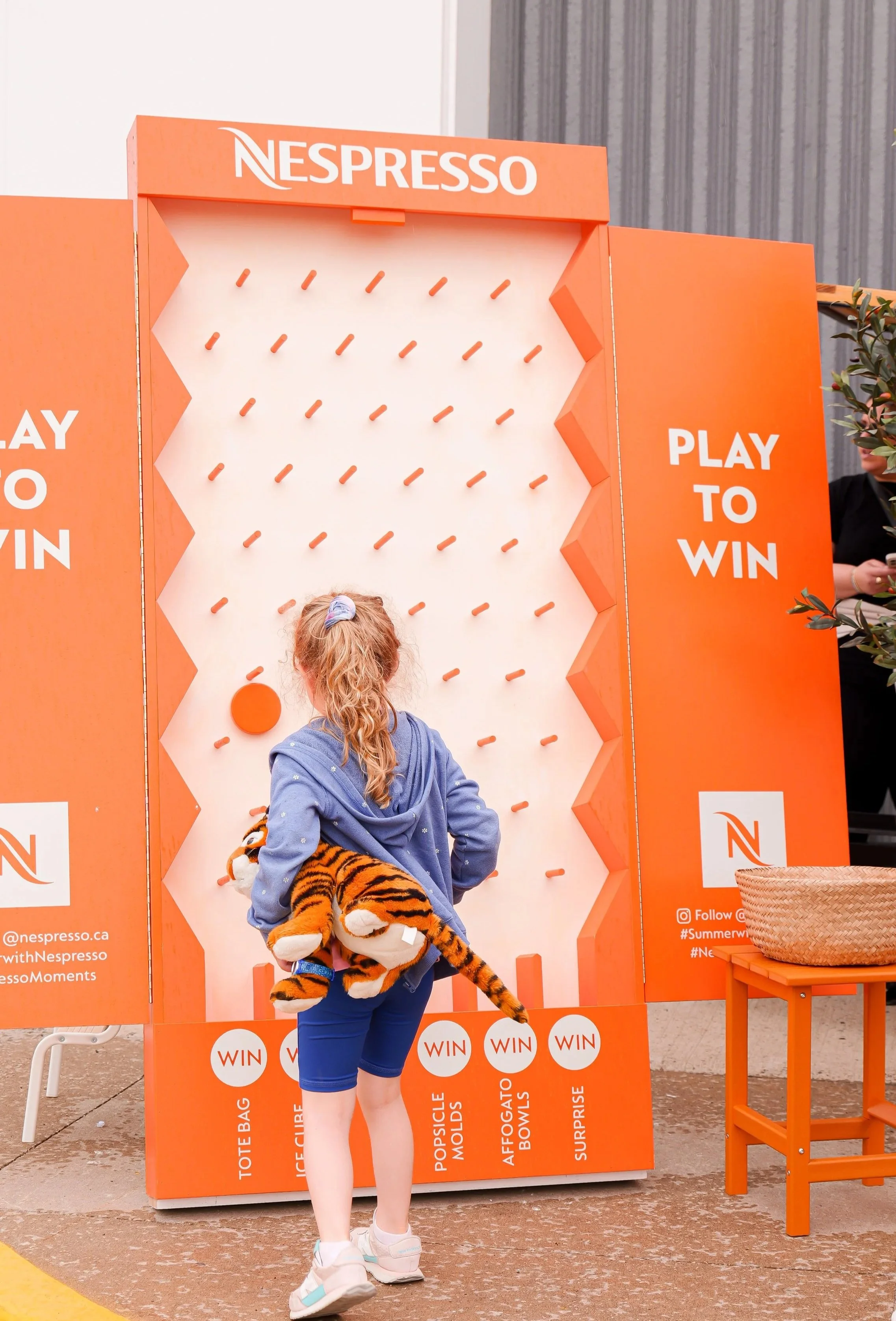 Custom-built branded plinko board game Nespresso