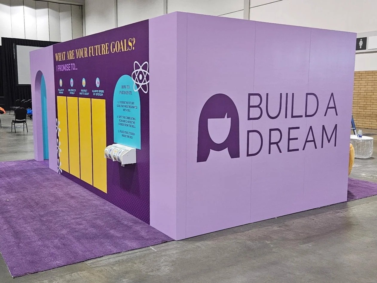 Custom-fabricated pop-up booth for Dreamer Day