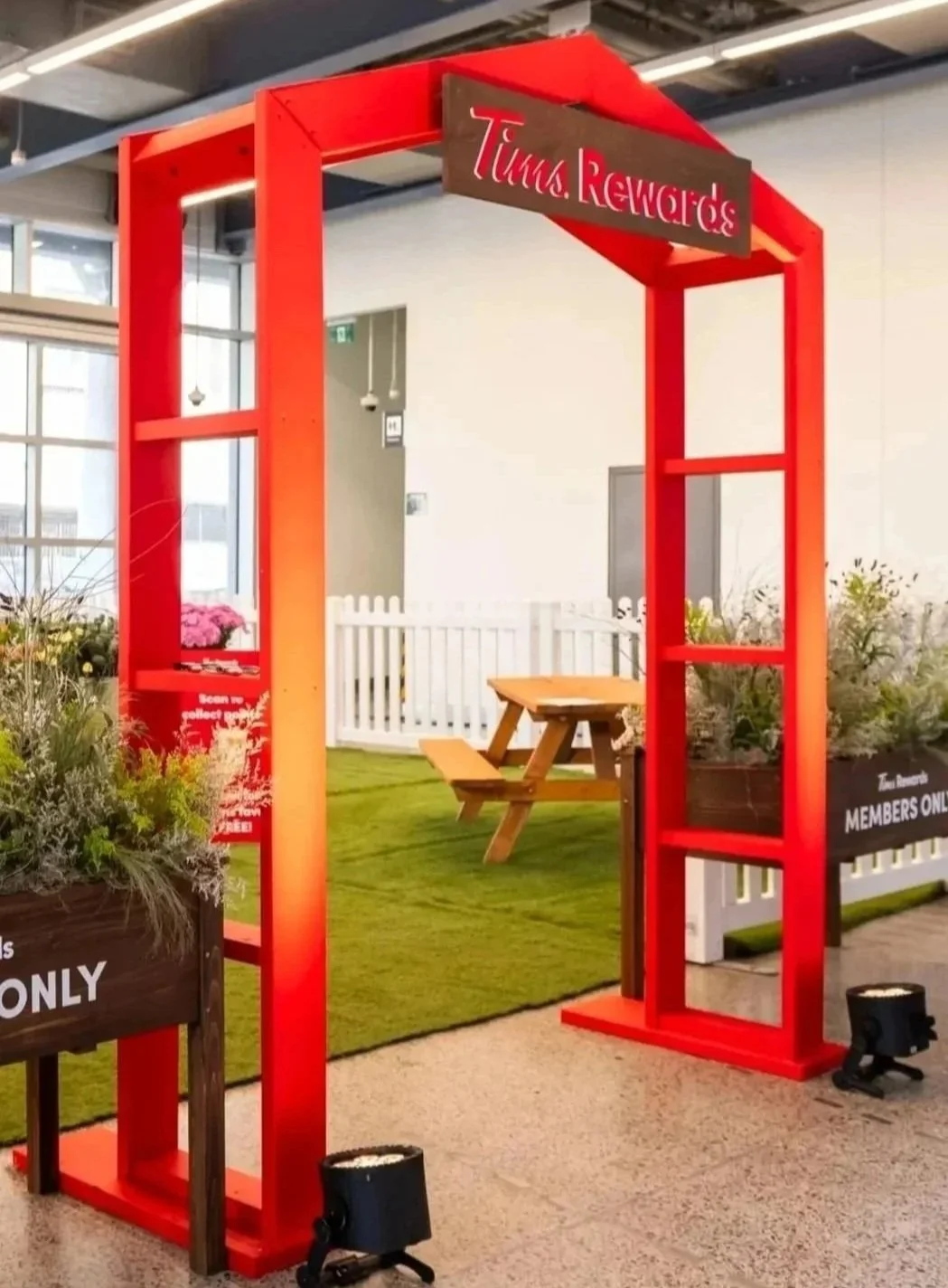 Custom-built archway for Tim Hortons event