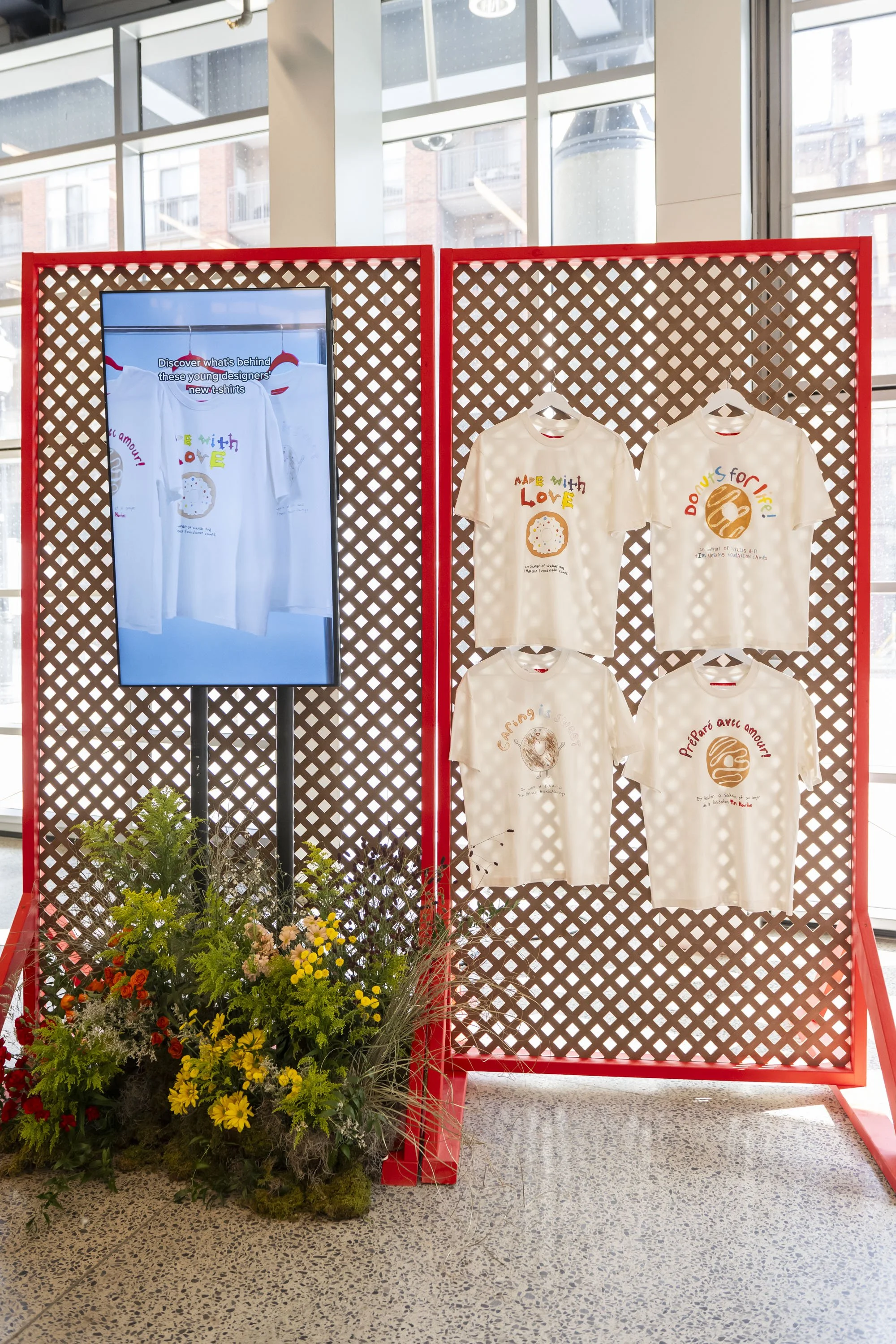 Custom-built Tim Hortons backdrop