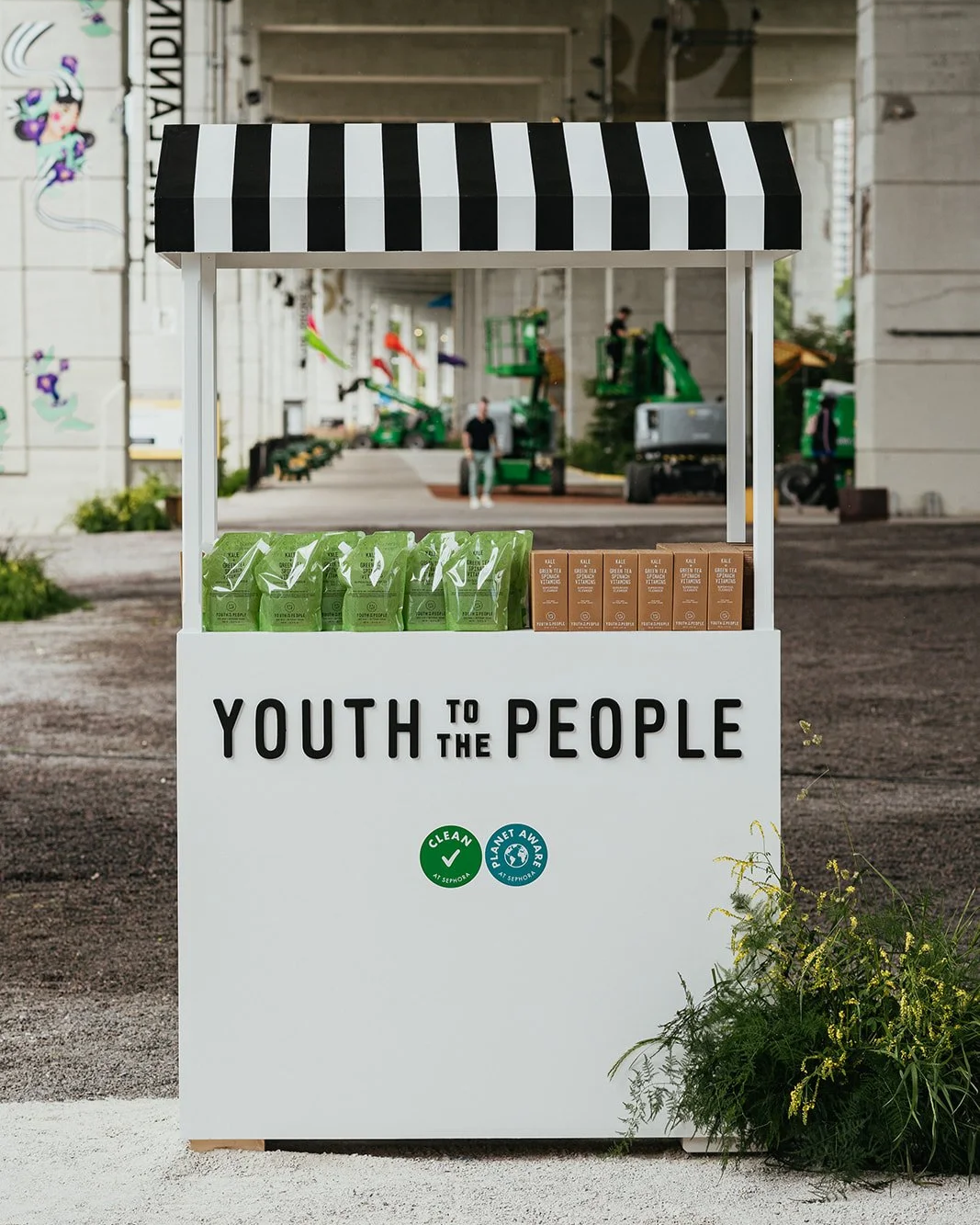Custom-built market stalls and promotional carts for Sephora event Toronto