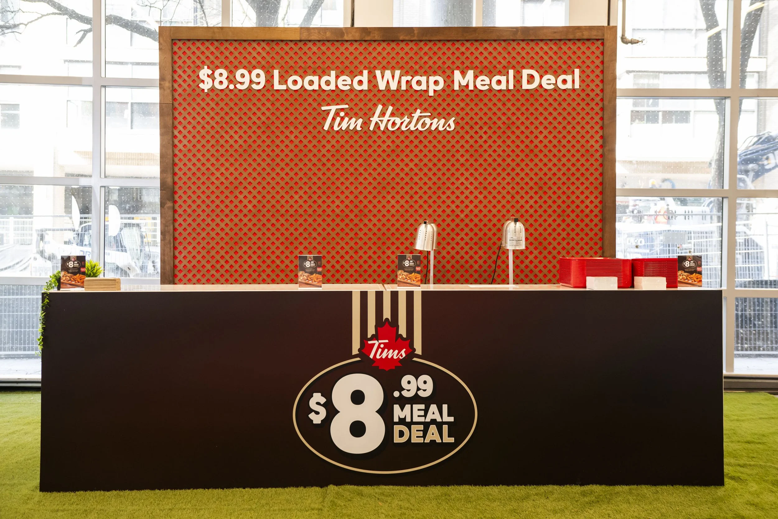 Custom-built Tim Hortons backdrop