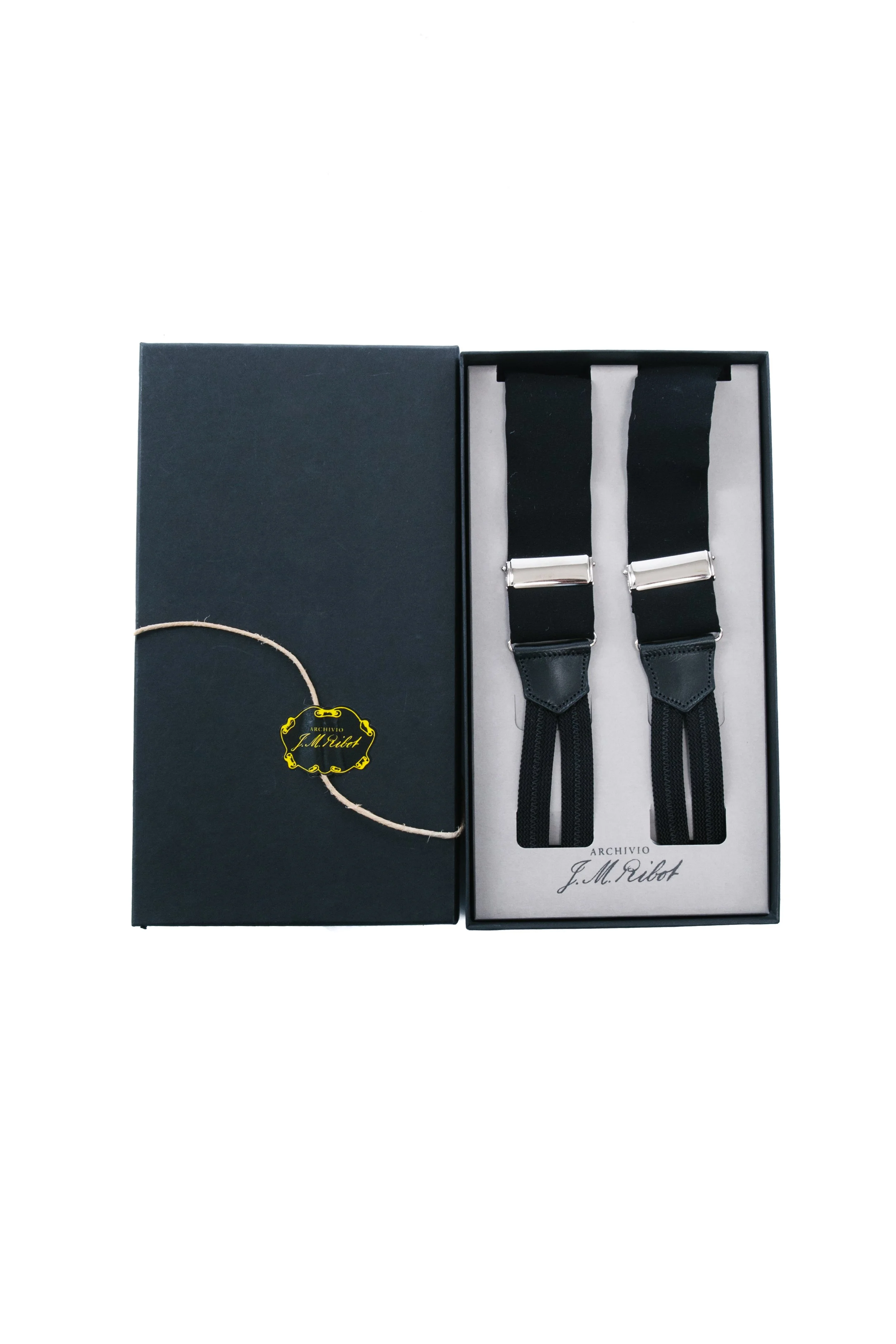 Archivio J.M. Ribot  Suspenders Black Silk