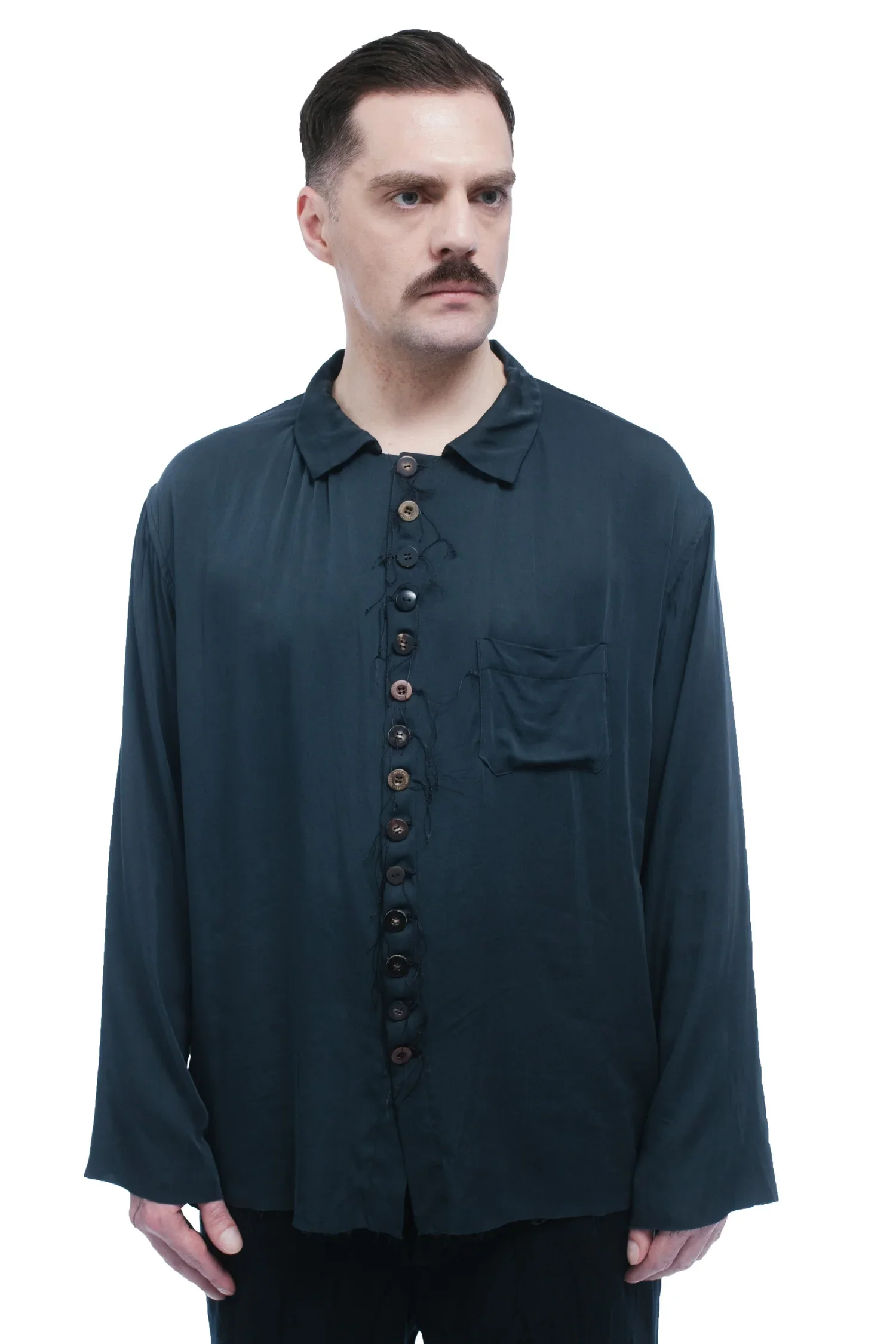 Archivio J.M. Ribot Heavy Satin Silk Worker Shirt