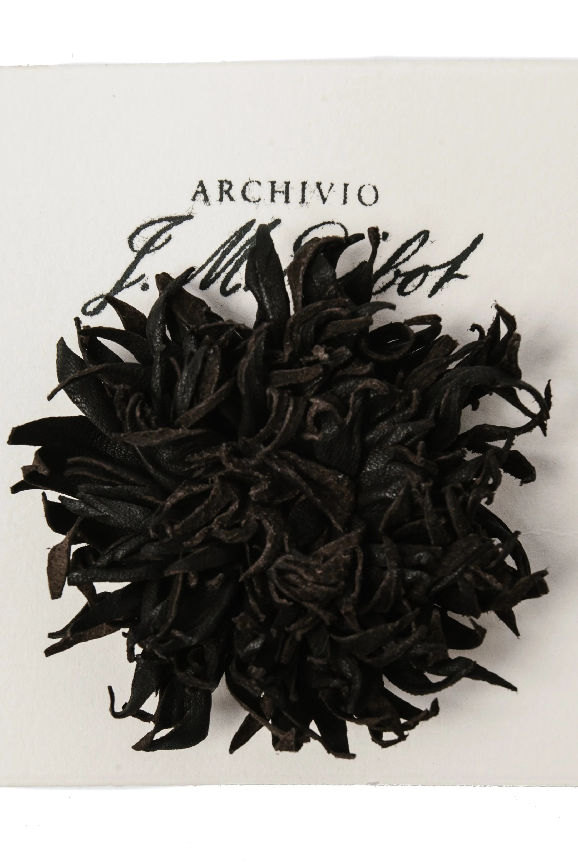 Archivio J.M. Ribot Leather Big Flower Pin