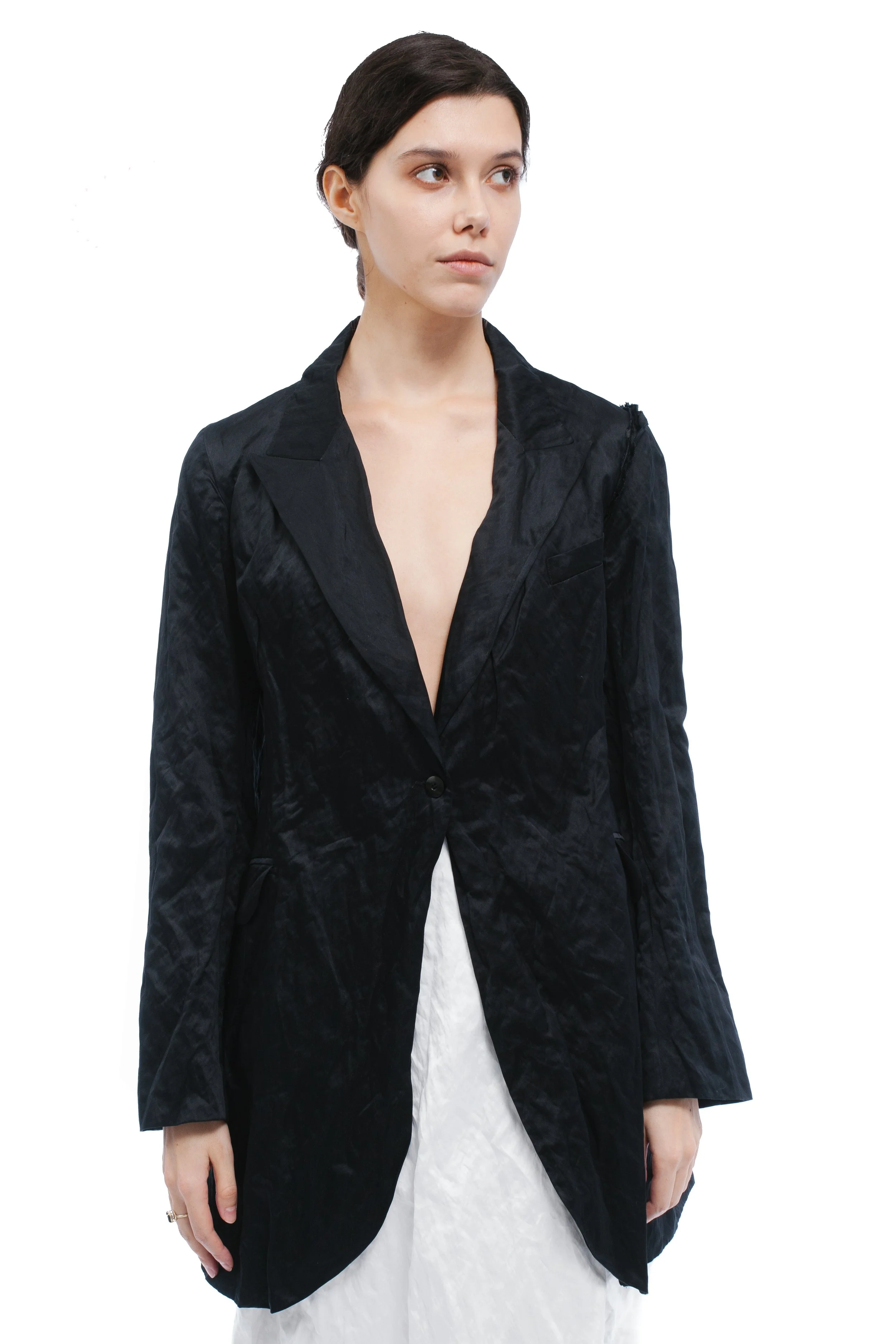 Marc Le Bihan Long Jacket  Made of Crushed Fabric