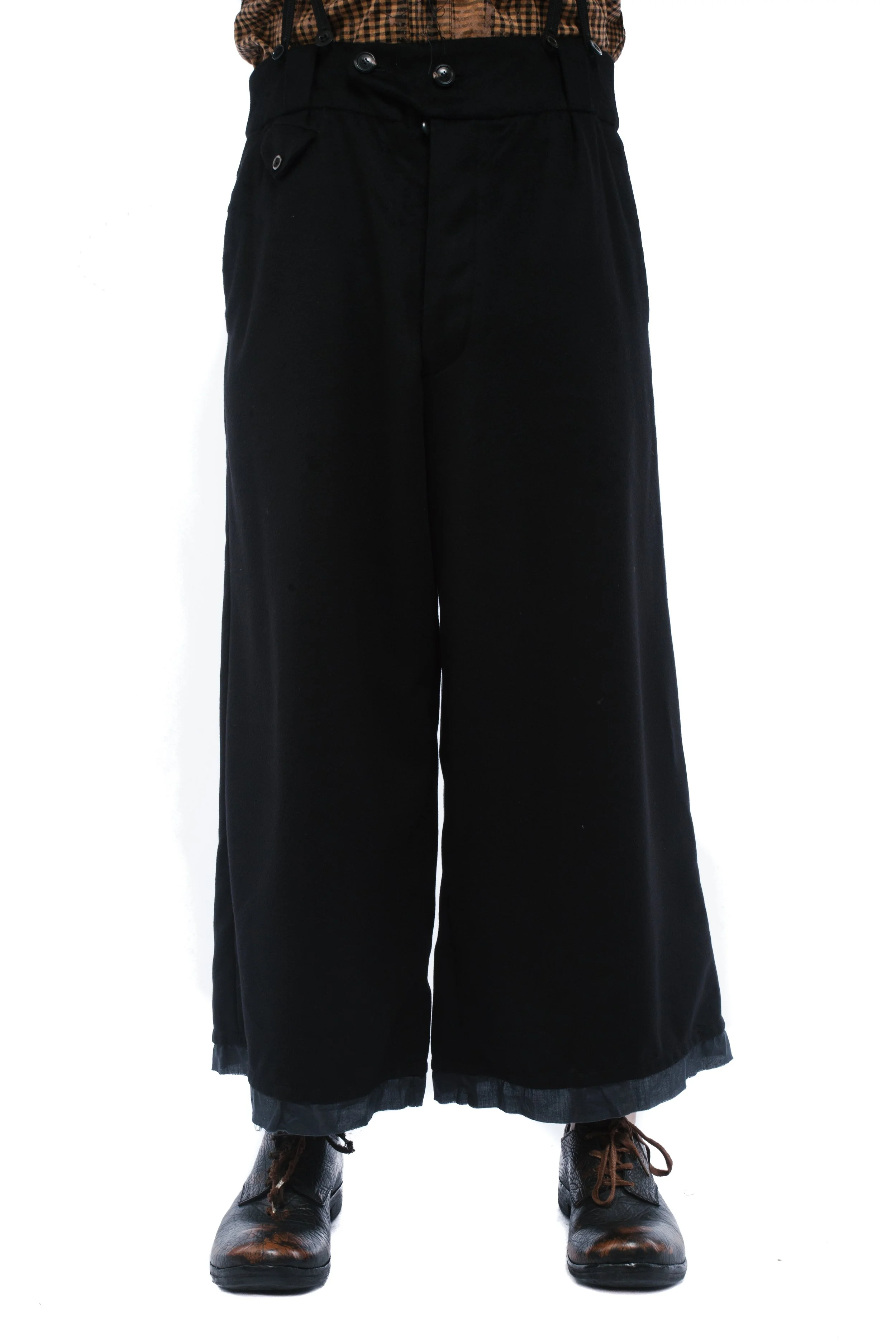 Archivio J.M. Ribot  Cashmere Trousers With Suspenders