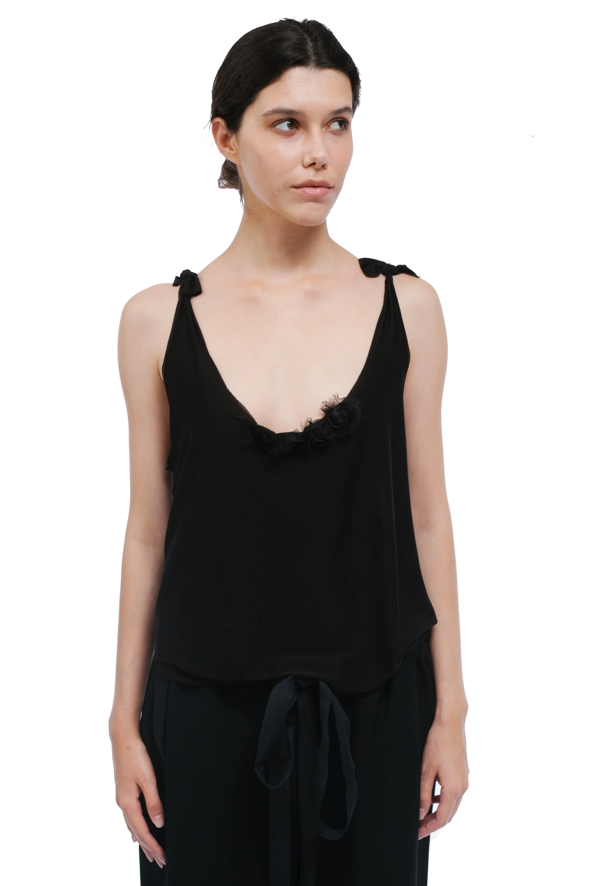 Elena Dawson  Top With Silk Rosebuds