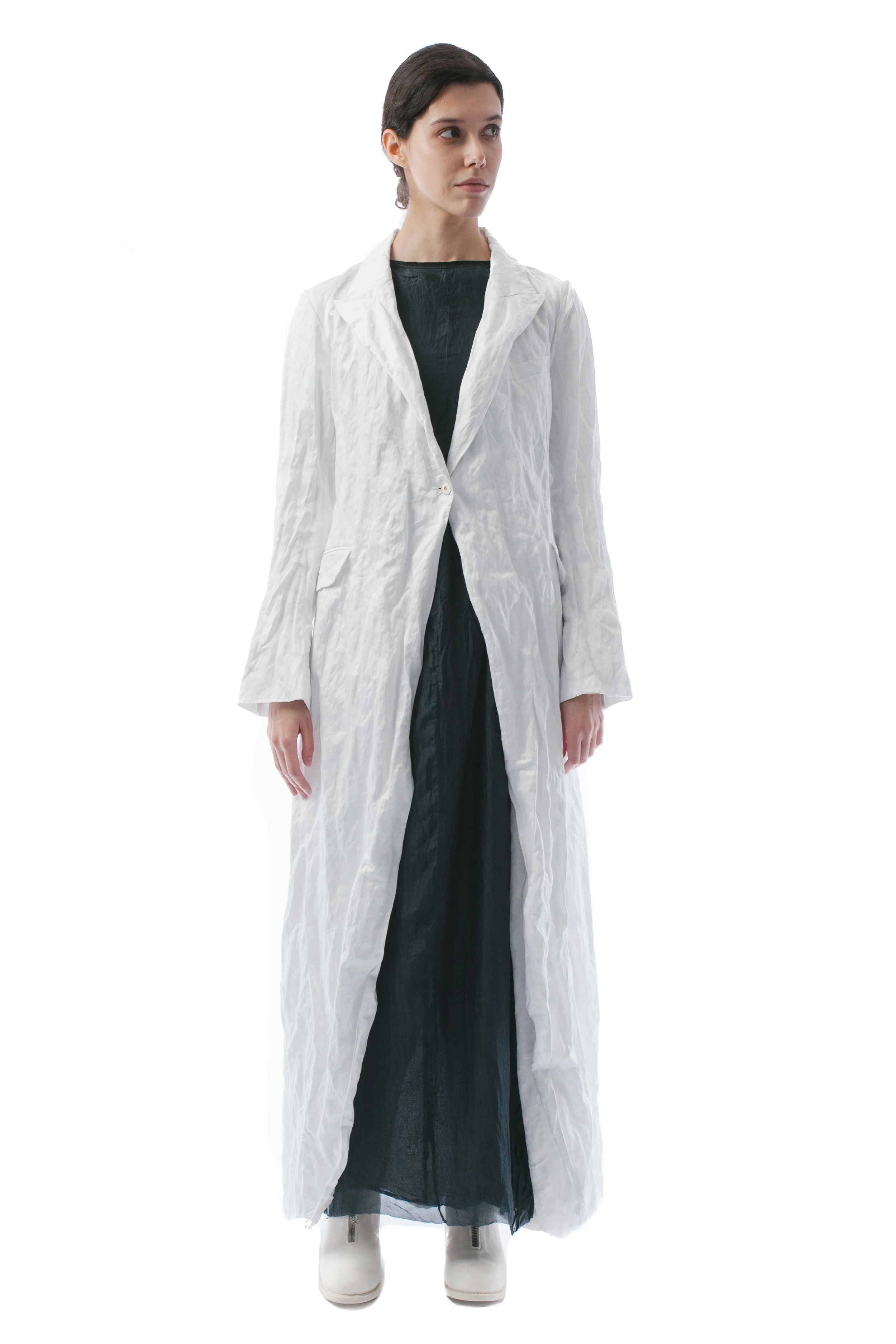 Marc Le Bihan Maxi Coat Made of Crushed Fabric