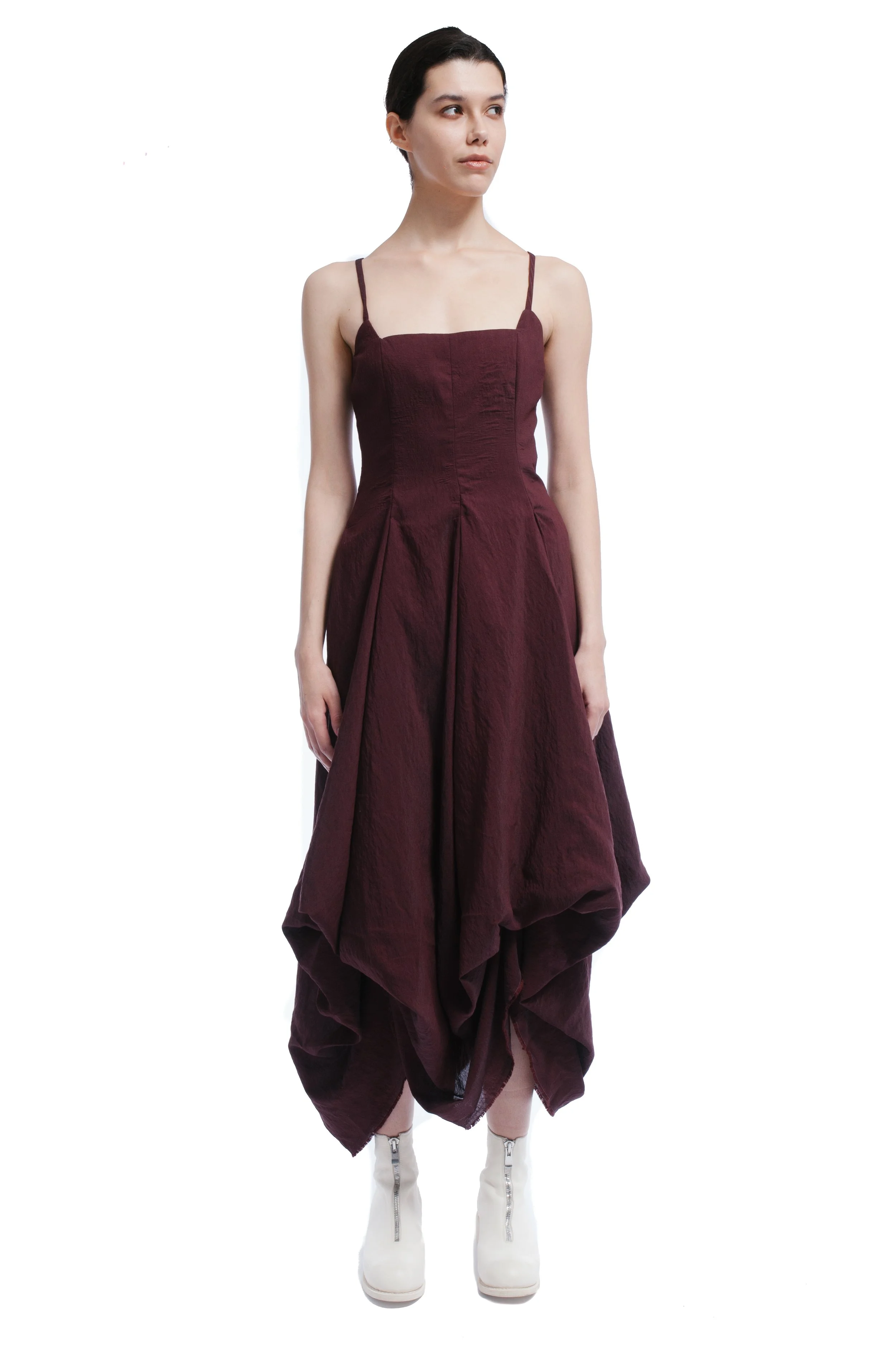 M.A+ by Maurizio Amadei  8 Pleats Square Neck Long Dress