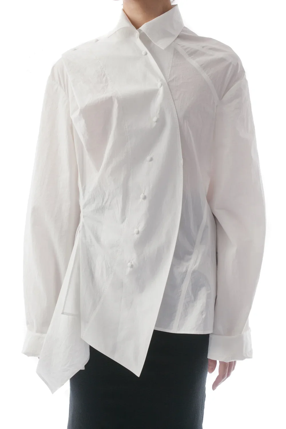 Yehuafan Asymmertic Cotton Shirt