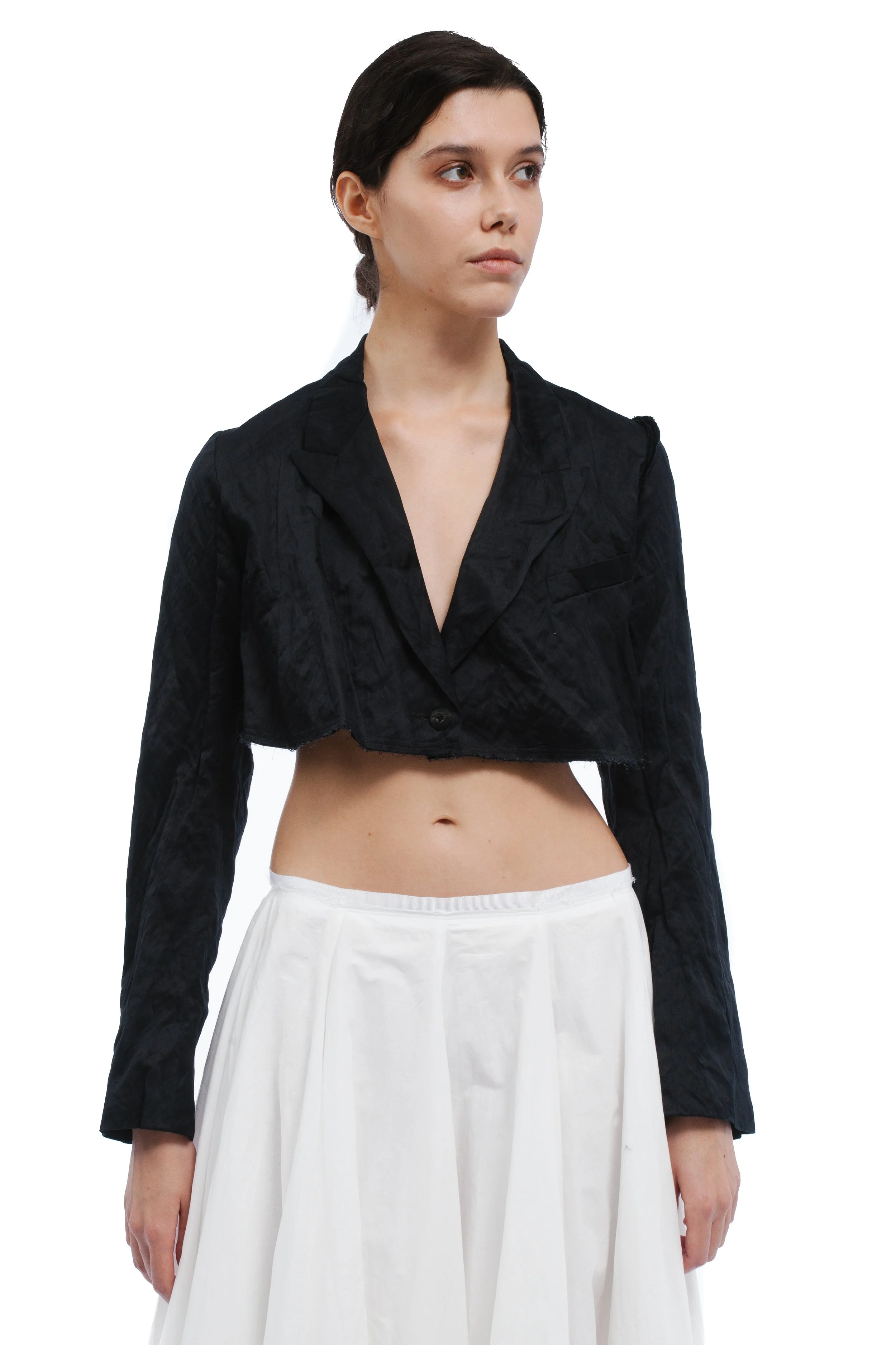 Marc Le Bihan Balero Jacket Made of Crushed Fabric