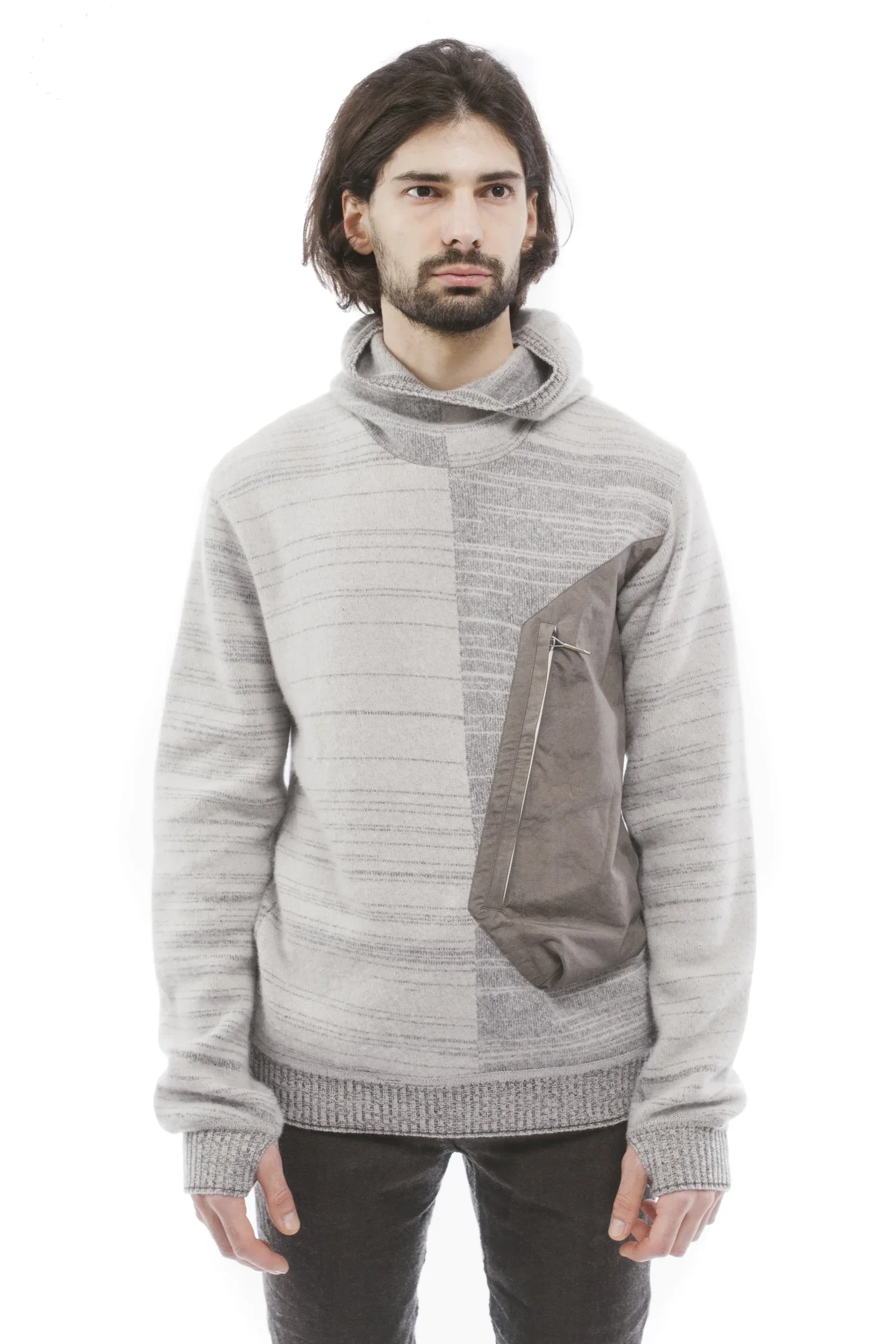 Taichi Murakami Displaced H-P Hooded Cashmere Sweater