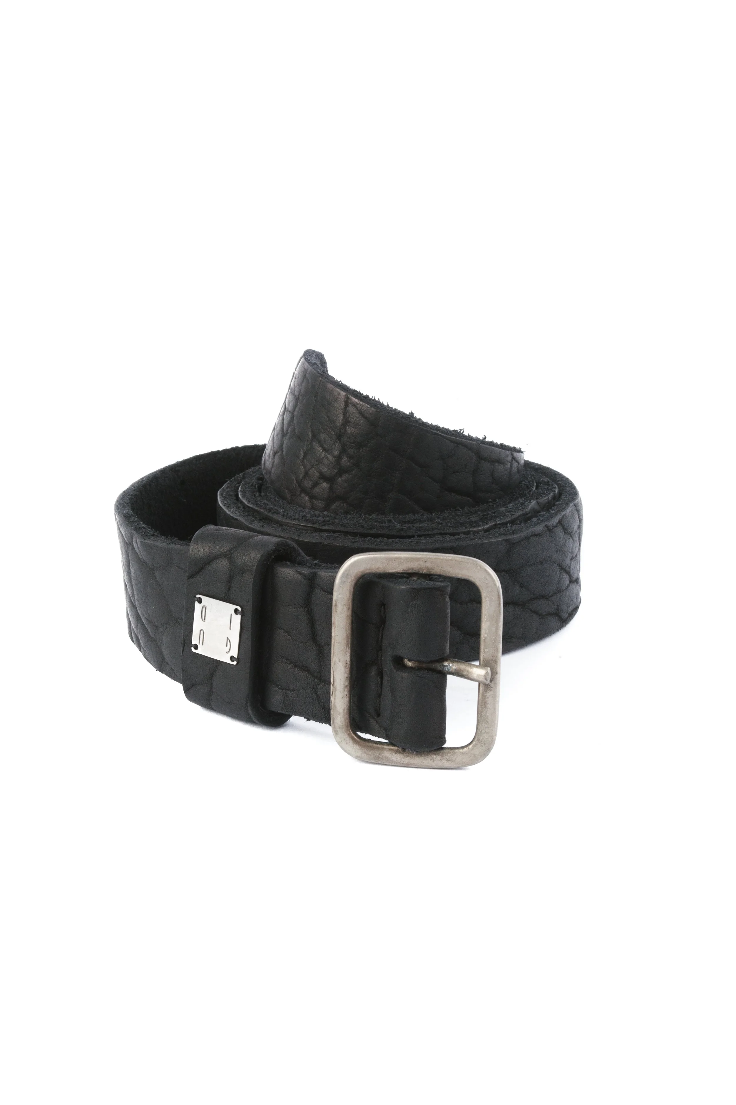 Guidi Black Bison Leather Belt