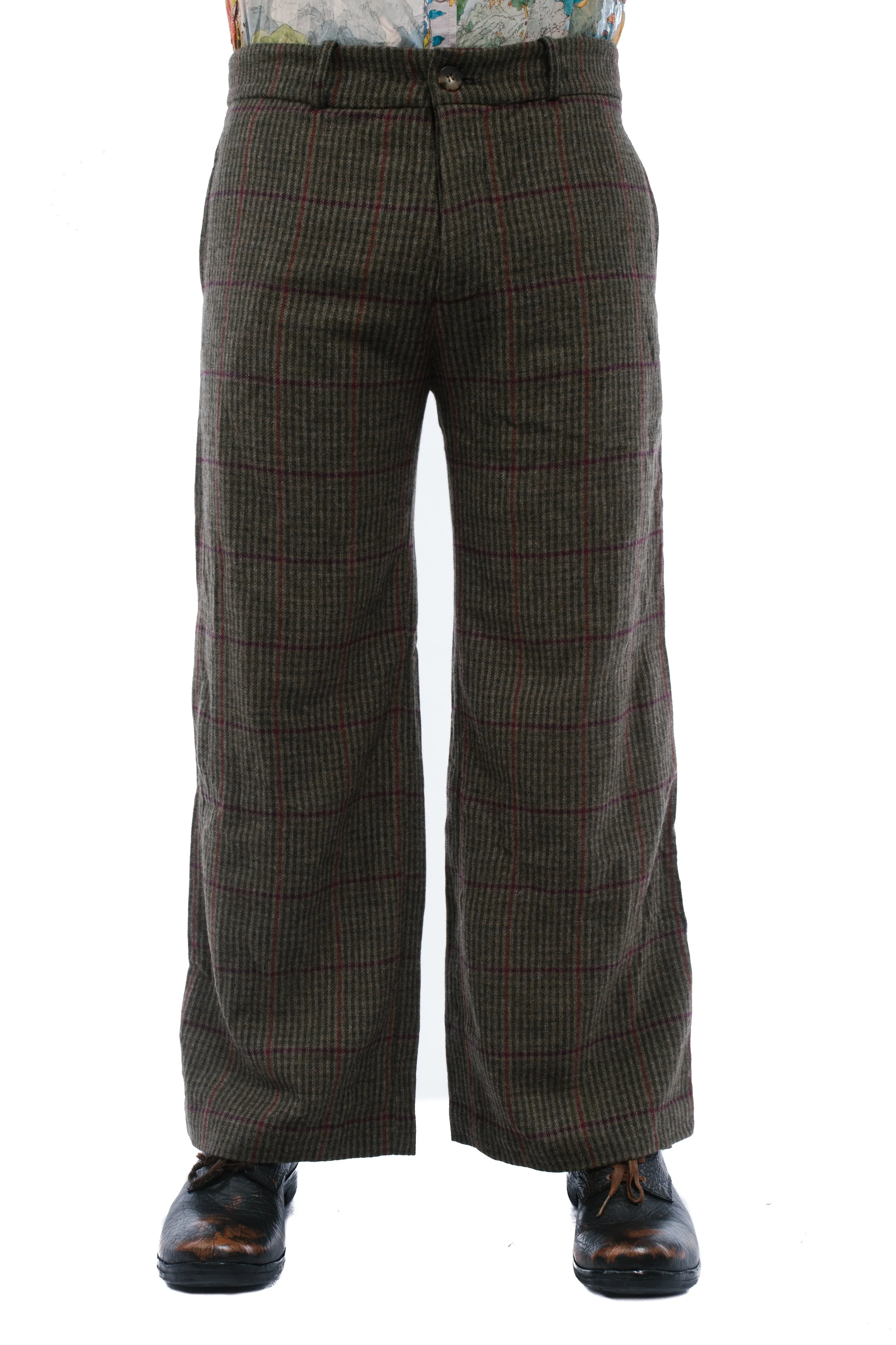 Archivio J.M. Ribot Green Wool Trousers