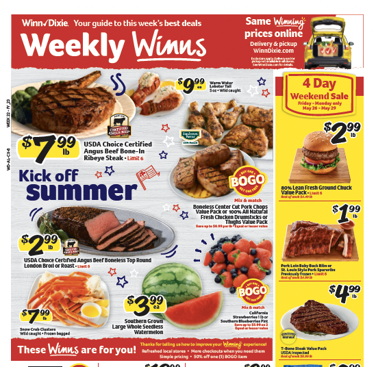Circular masthead cue aligned to in-store Weekly Winns system
