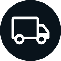 Icon of a delivery truck with a square cargo area