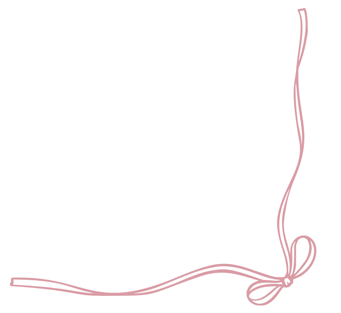 Empty black square with a pink decorative border and bow in the bottom right corner.