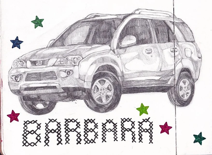 day 3 of #badtober2025 @badtober - car!
had to do a tribute to my first car (passed down from my mom when she upgraded) Barbara <3 2006 saturn vue. i miss her! she took me places