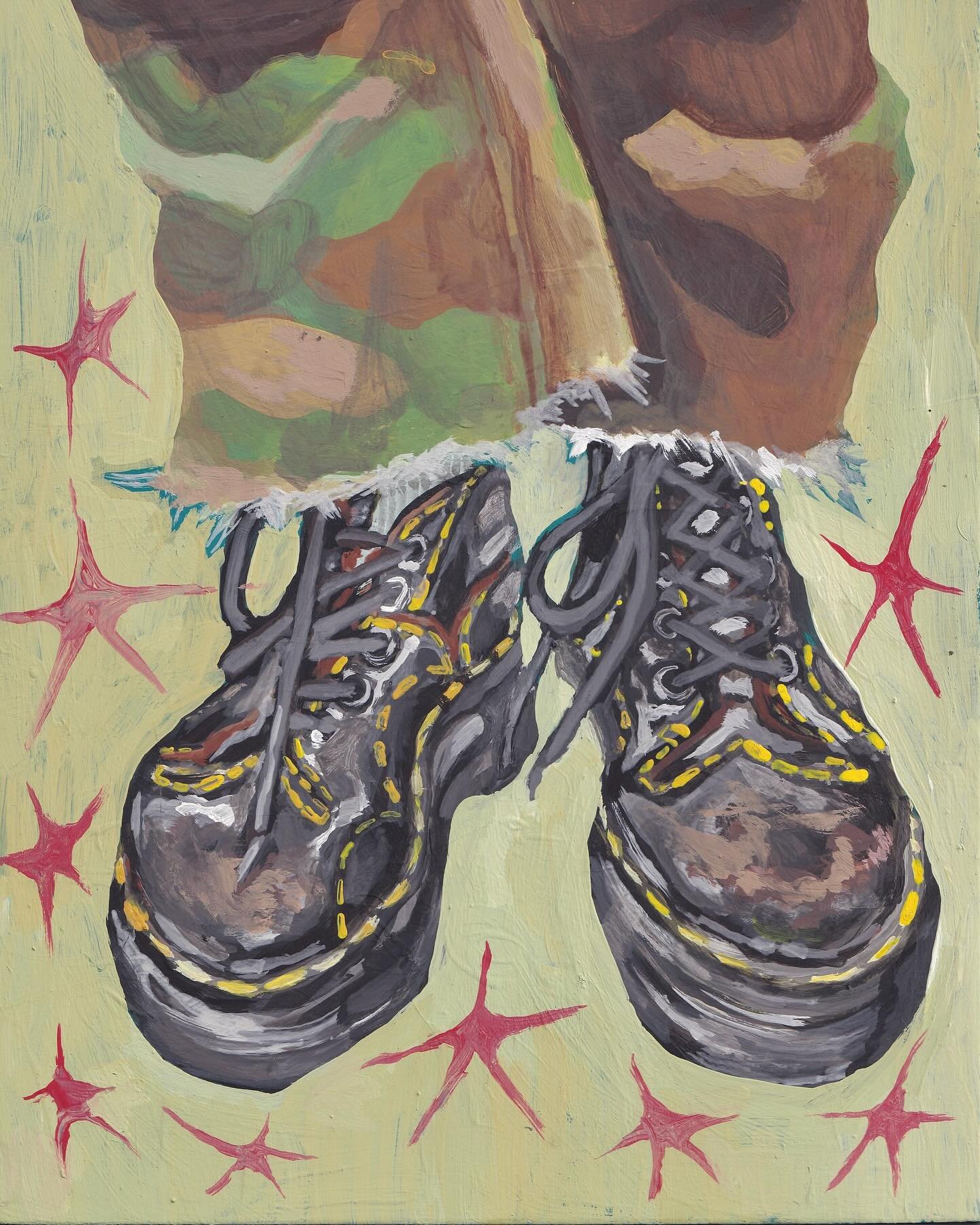 it&rsquo;s me and my scuffed boots that i wear every day against the WORLD! #badtober2025 @badtober 
day 2, shoesiessss
i wanted to challenge myself today and make a whole little painting start to finish! definitely won&rsquo;t be doing this every da