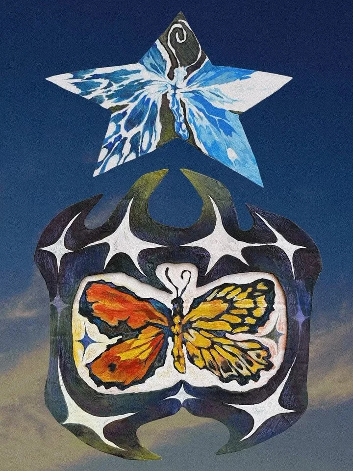 @okc.freeartcloset&rsquo;s first show opening tonight !!! 6-9 pm !!! @flora_bodega !!!
come see work made with recycled/ reused materials and get inspired !!

i painted these on cardboard for the show!