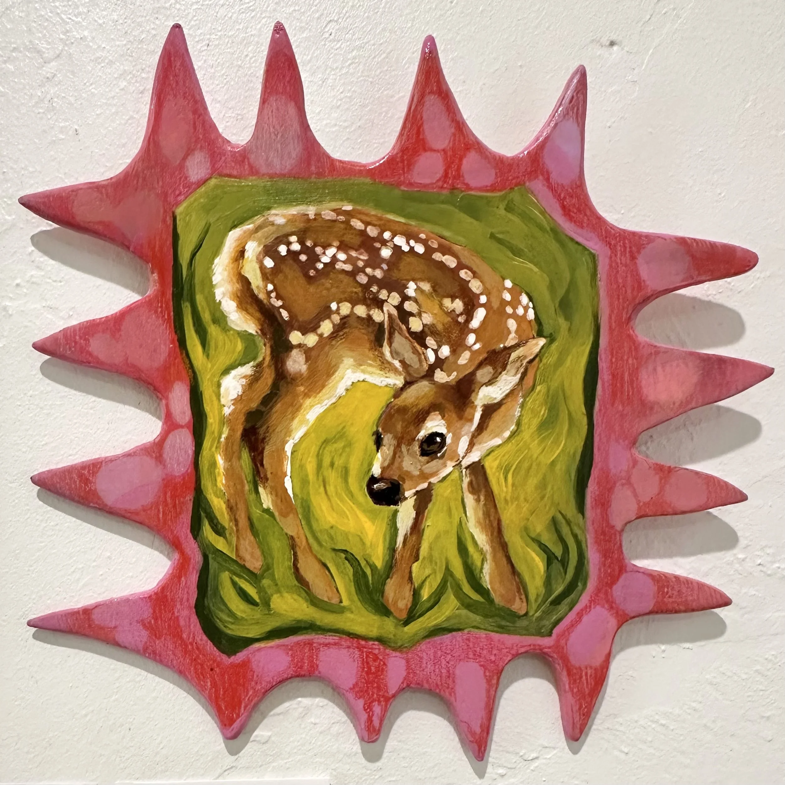 Little Deer 
, 7"x7" 
, acrylic on wood
, 2025