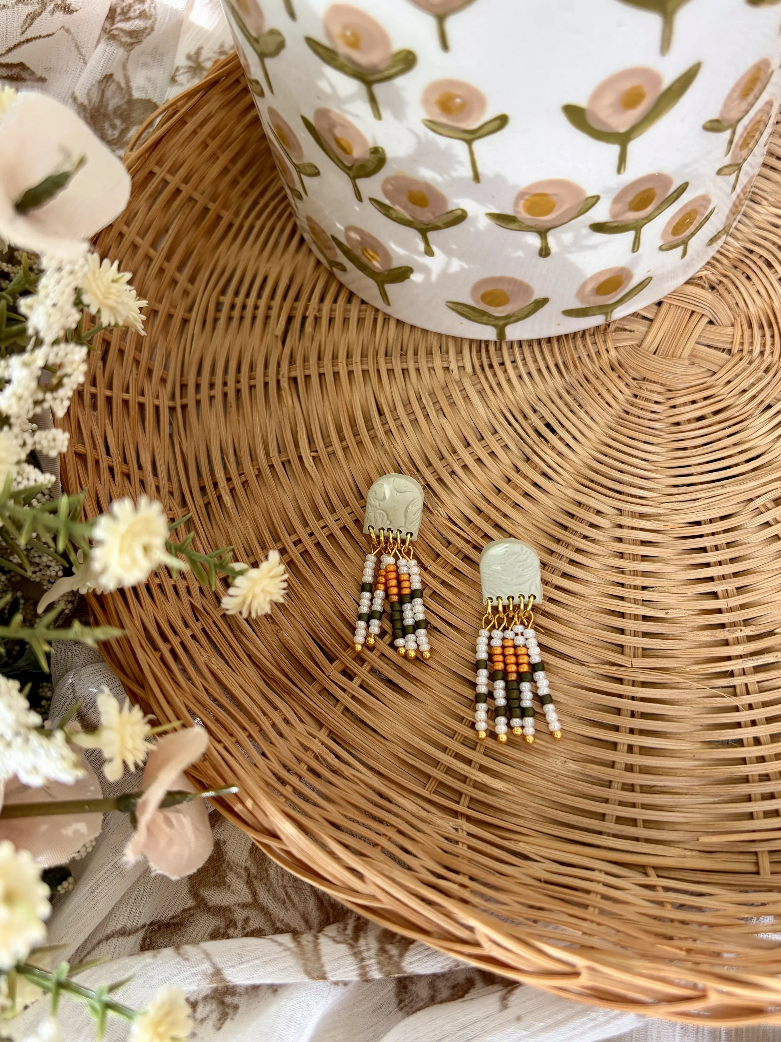 Dainty Flower Seed Bead Studs