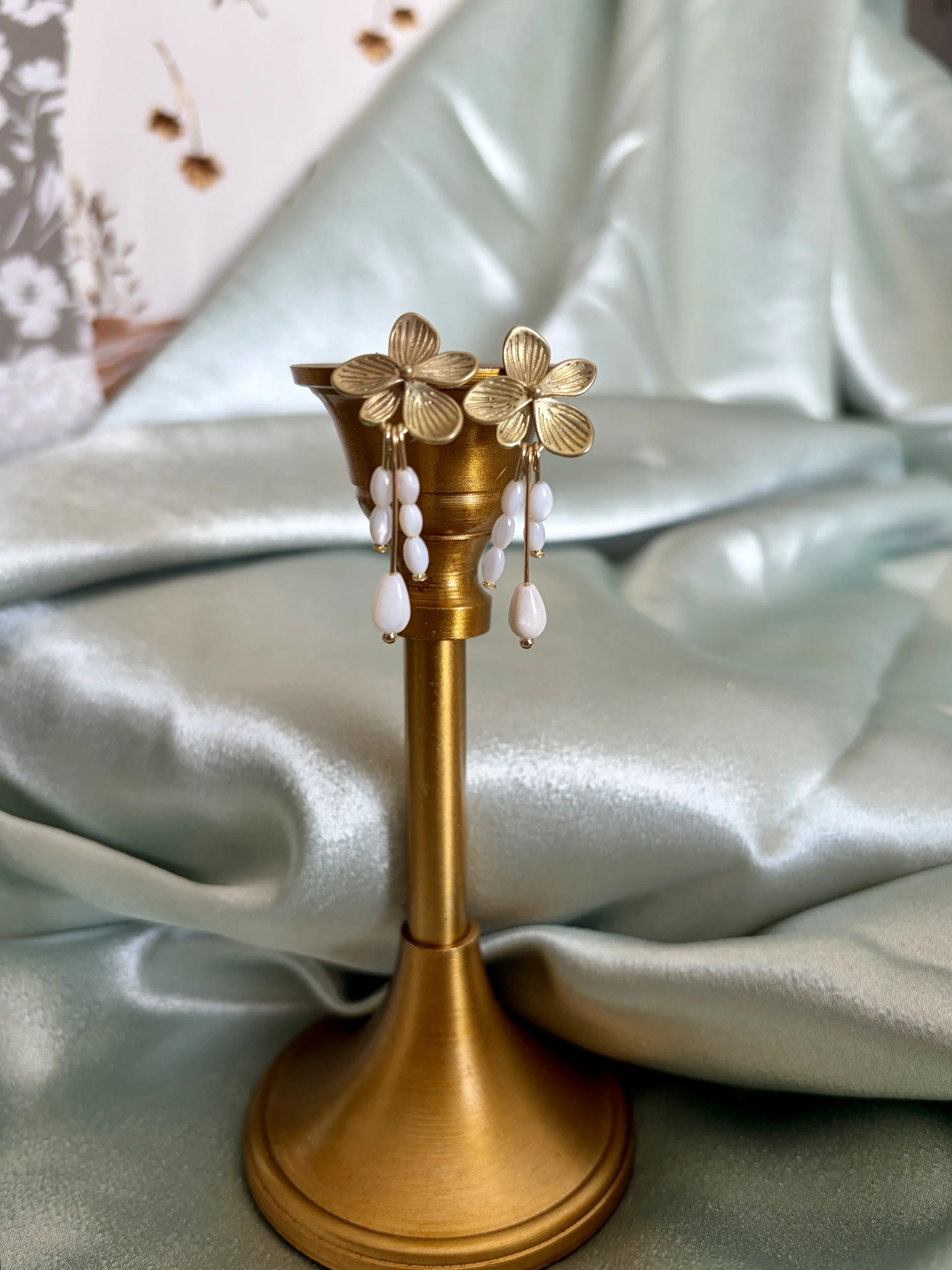 Golden Magnolia Earrings