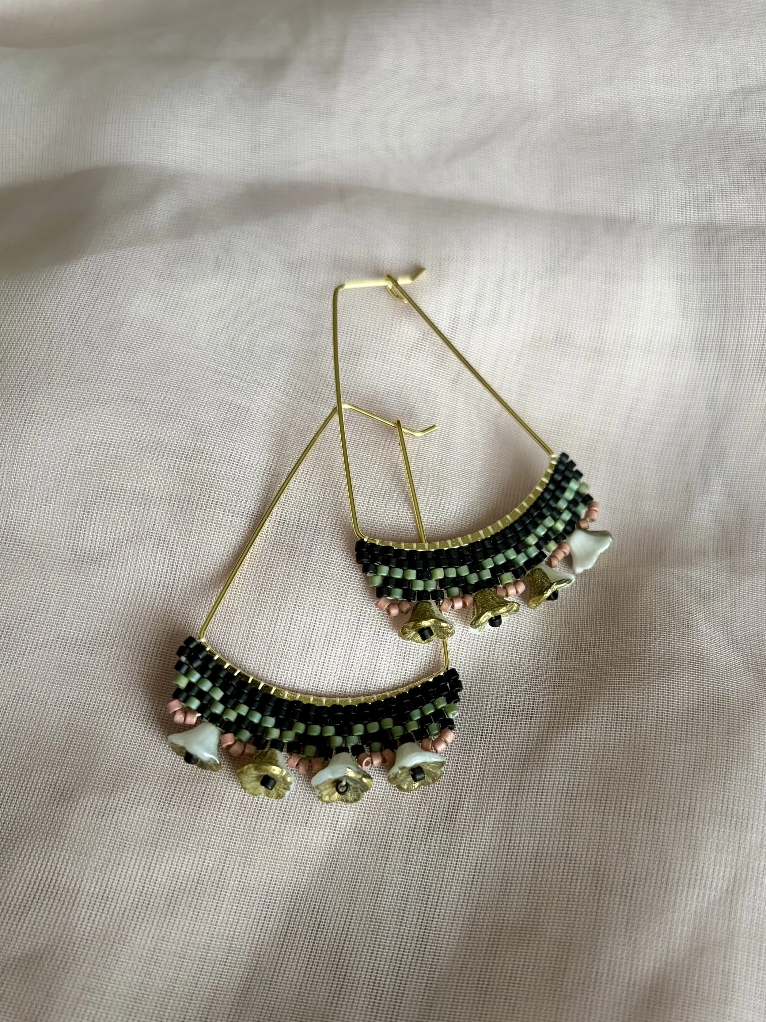 Secret Garden Seed Bead Hoops