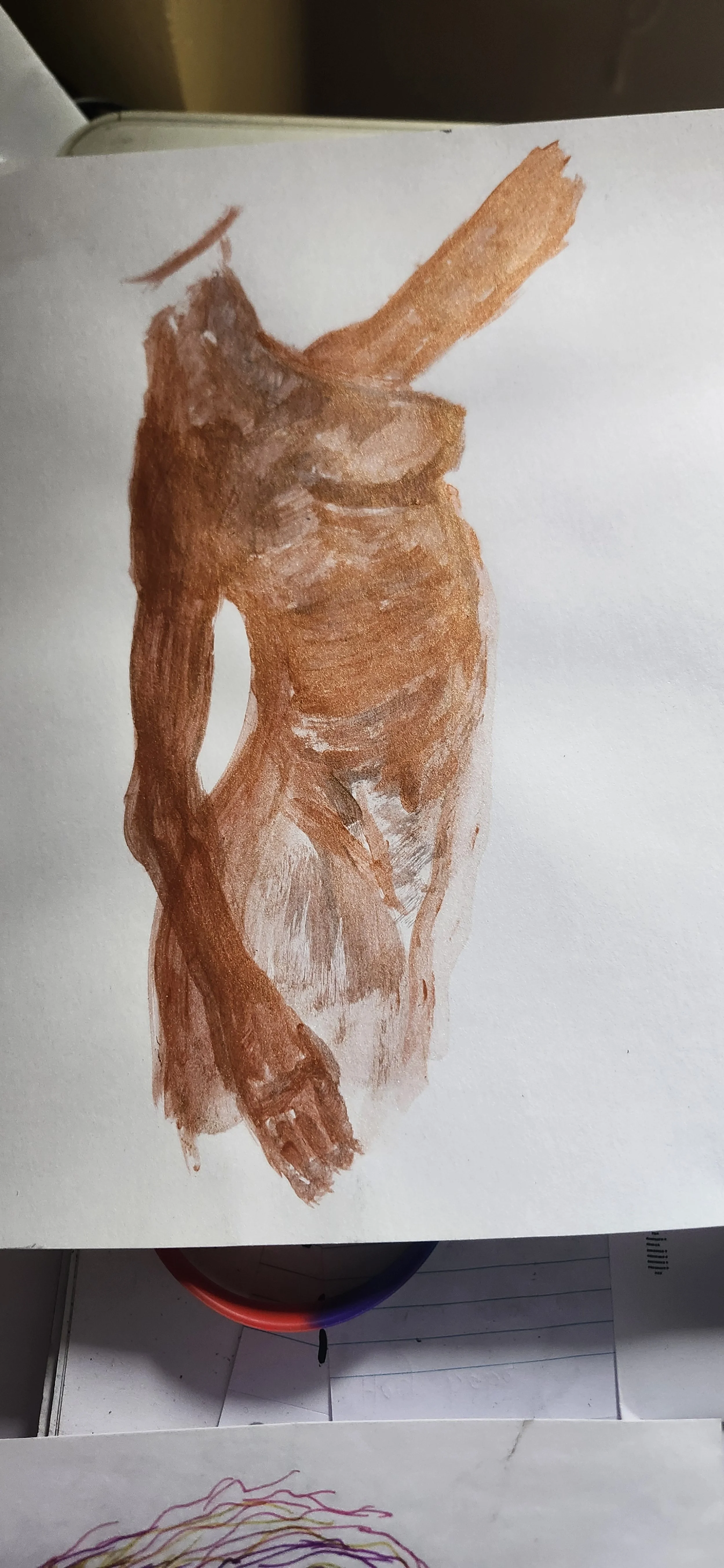 abstracted female form acrylic on paper