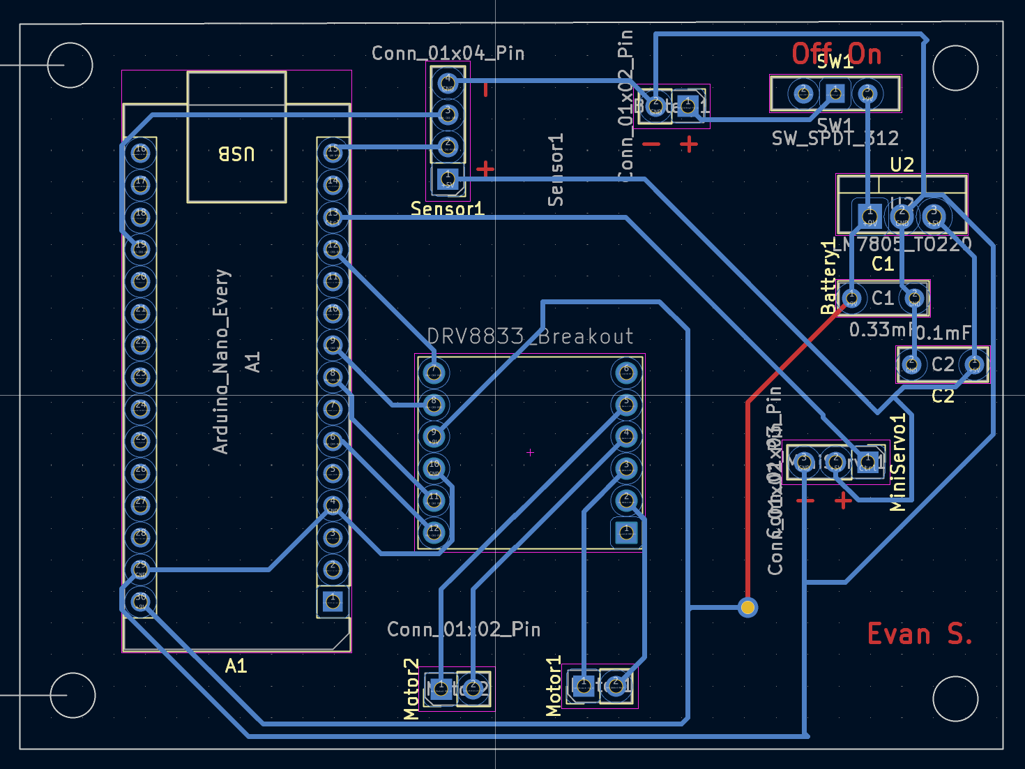 Obstacle Avoidance Car PCB