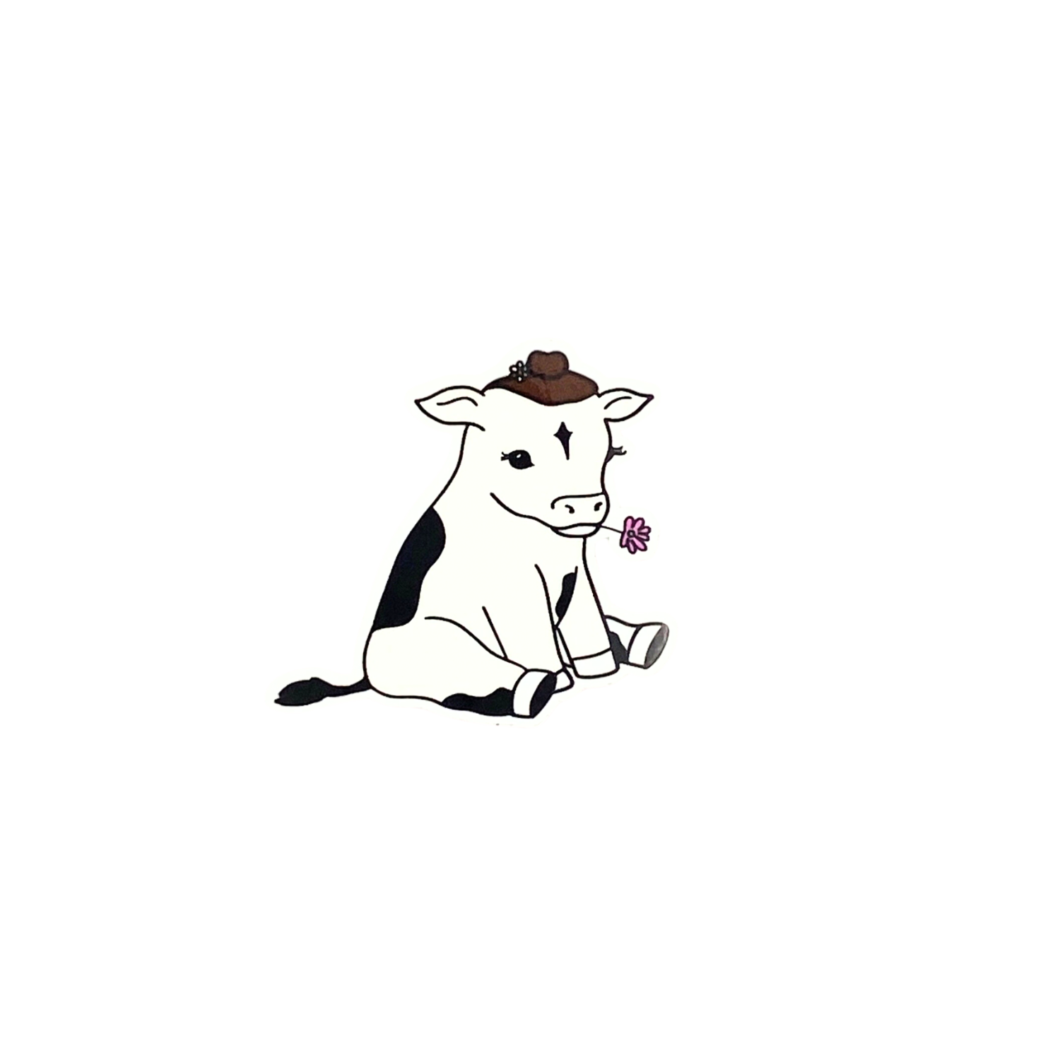 Doodle cow sticker