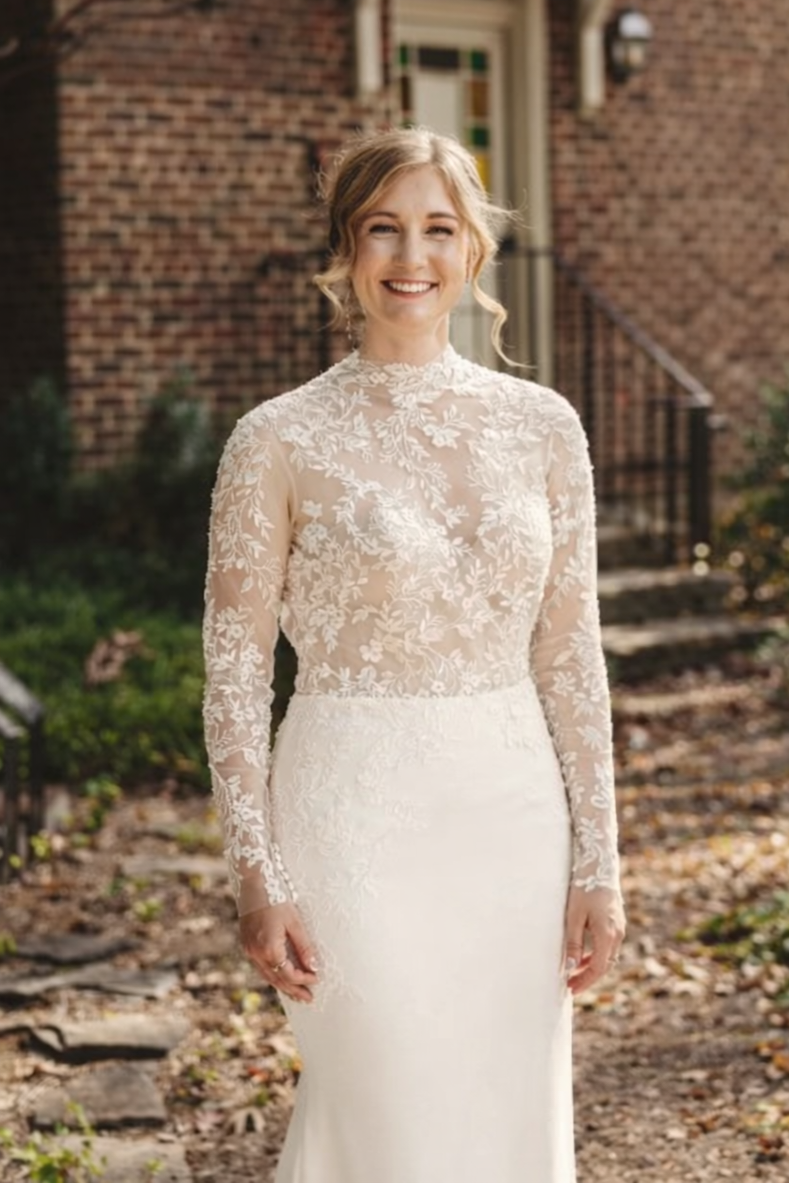 Elegant bridal hairstyle and makeup by Monica Machuca Roanoke Virginia