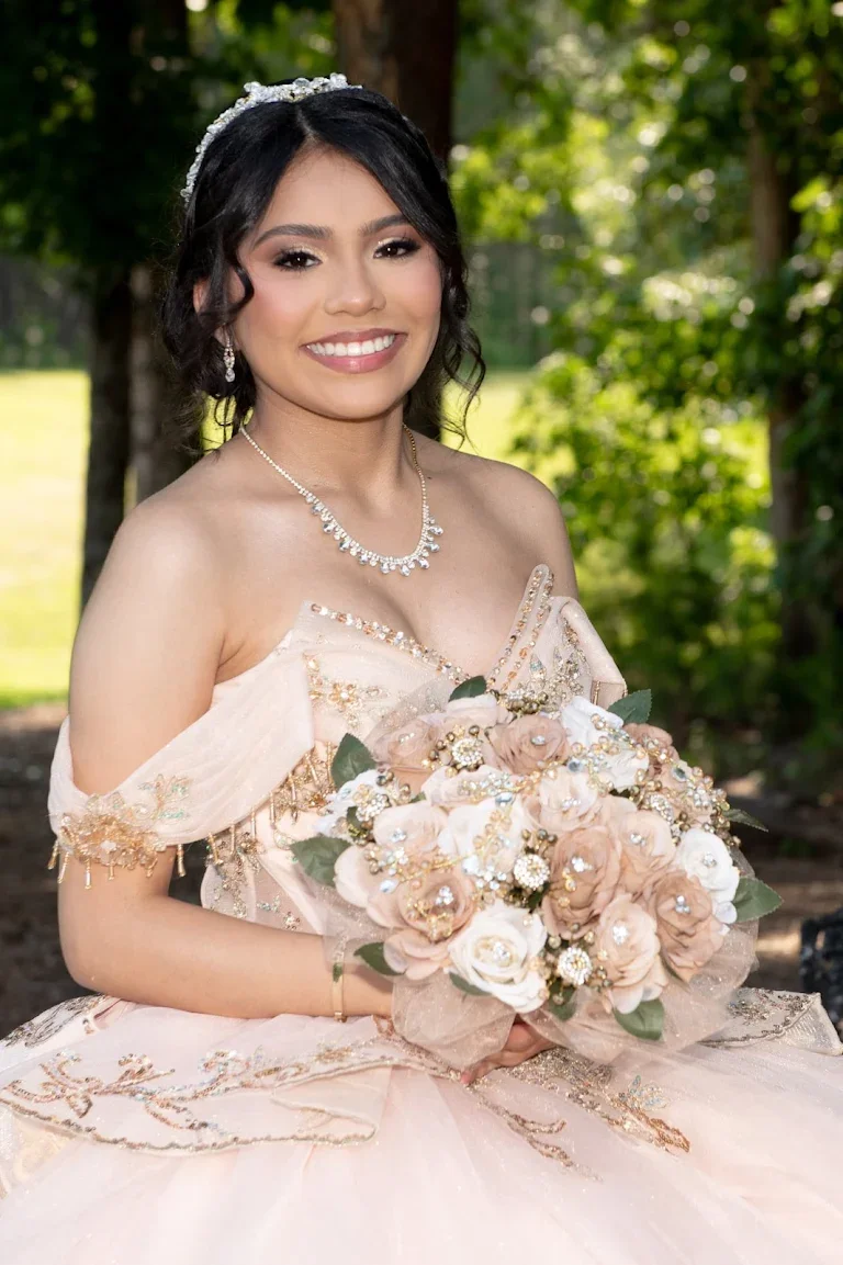 Quinceañera hair and makeup by Monica Machuca