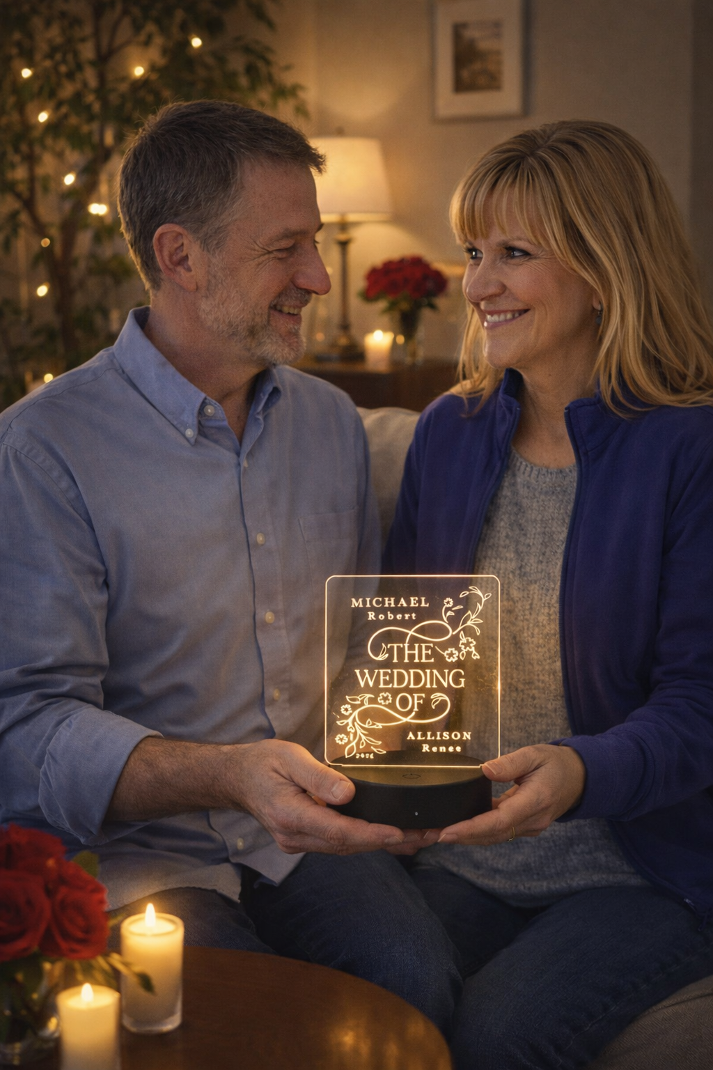 Personalized Wedding Day LED Keepsake Light