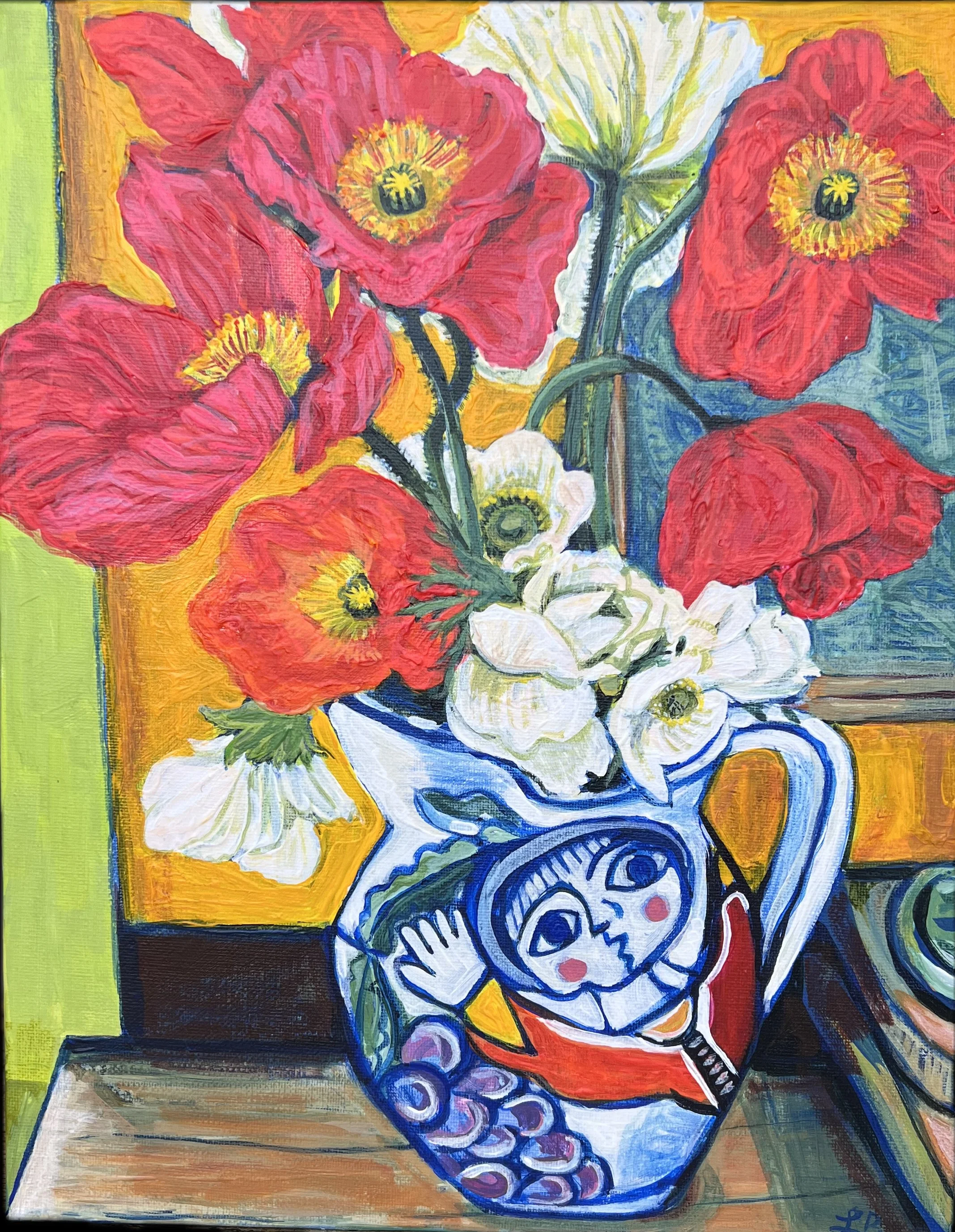 Poppies in a jug from Gloria 11x14 acrylic and acrylic ink on canvas 2026 $375
SOLD