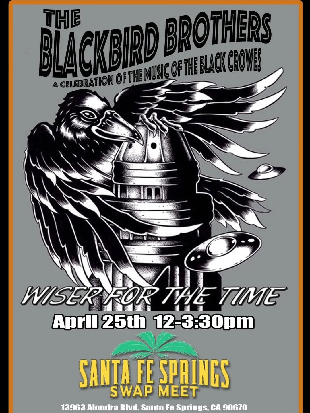 Truck on down to Santa Fe Swap and experience The Blackbird Brothers....a celebration of the music of the Black Crowes and beyond...what does beyond mean? You may hear some music by bands they love and covered....Zep, Stones, Faces etc, etc